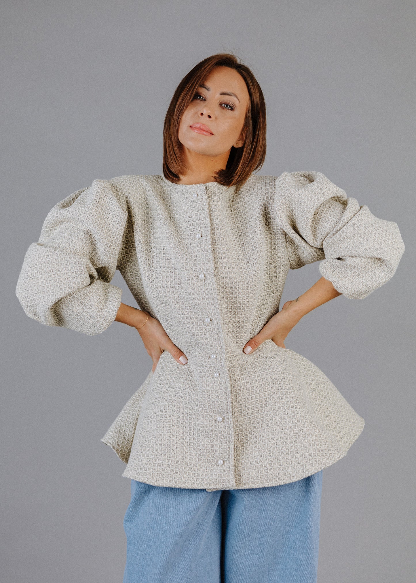 BOUCLÉ PEPLUM FELSŐ