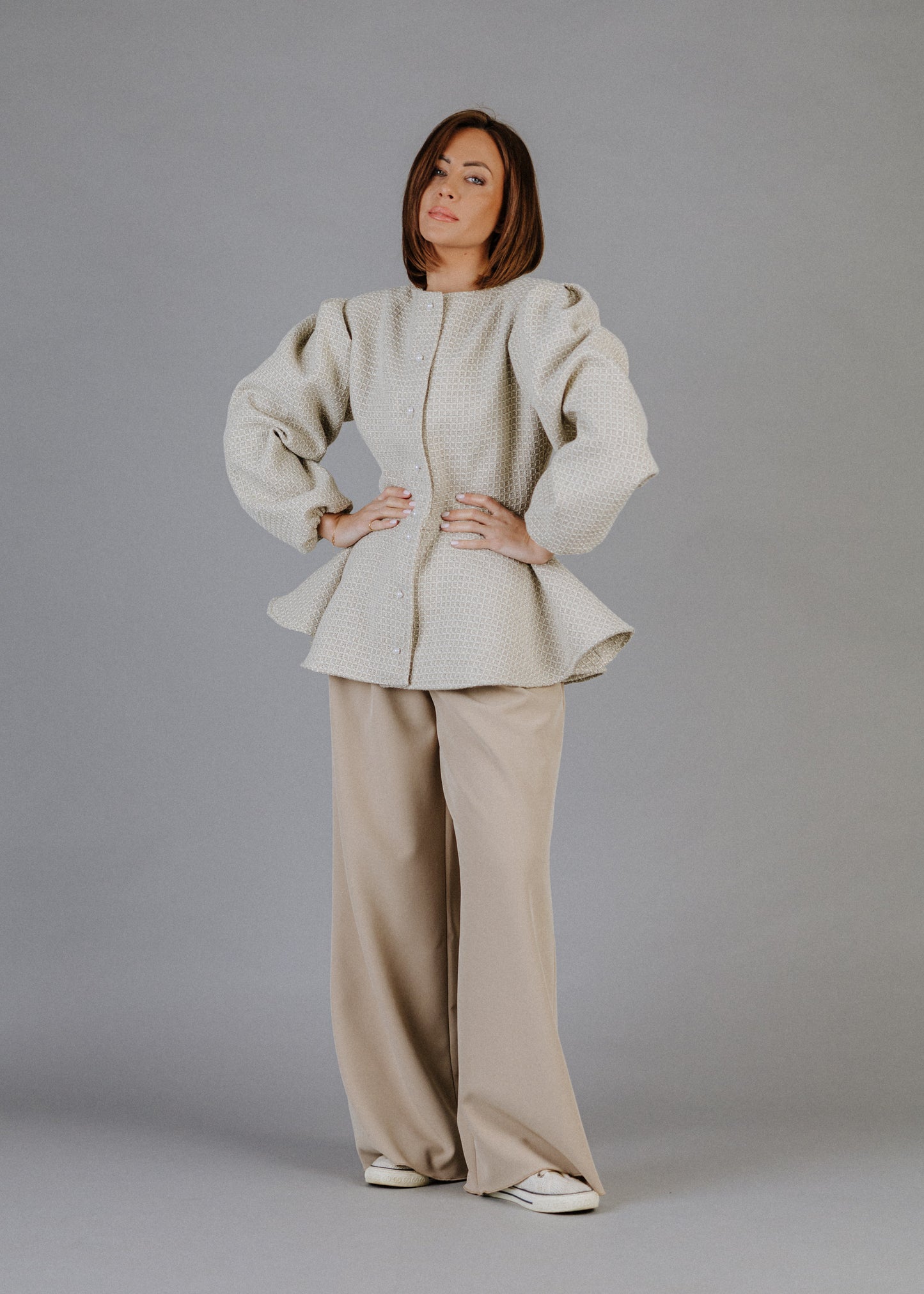 BOUCLÉ PEPLUM FELSŐ