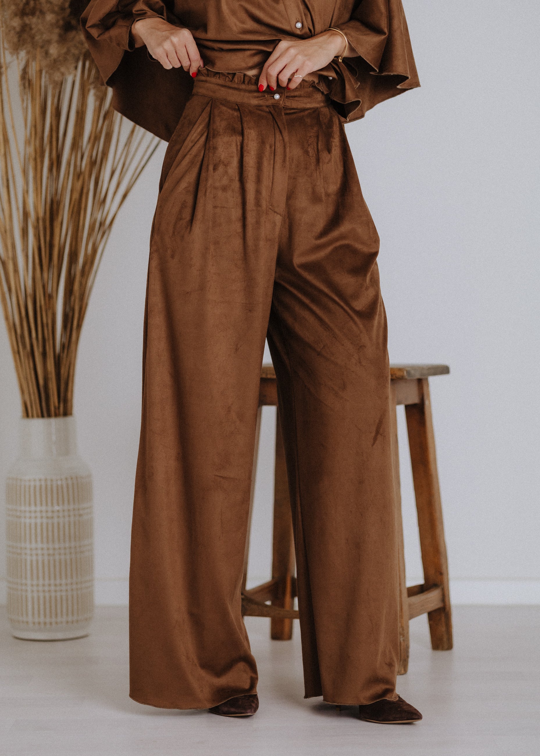 Suede pants