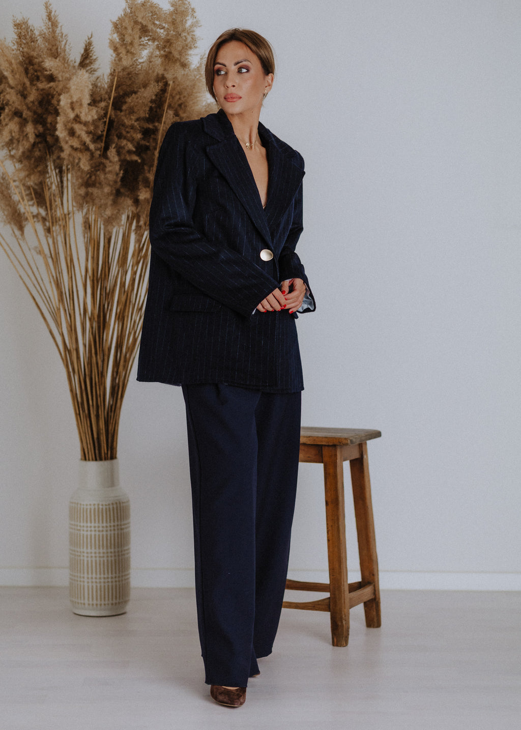 Pinstripe wool jacket