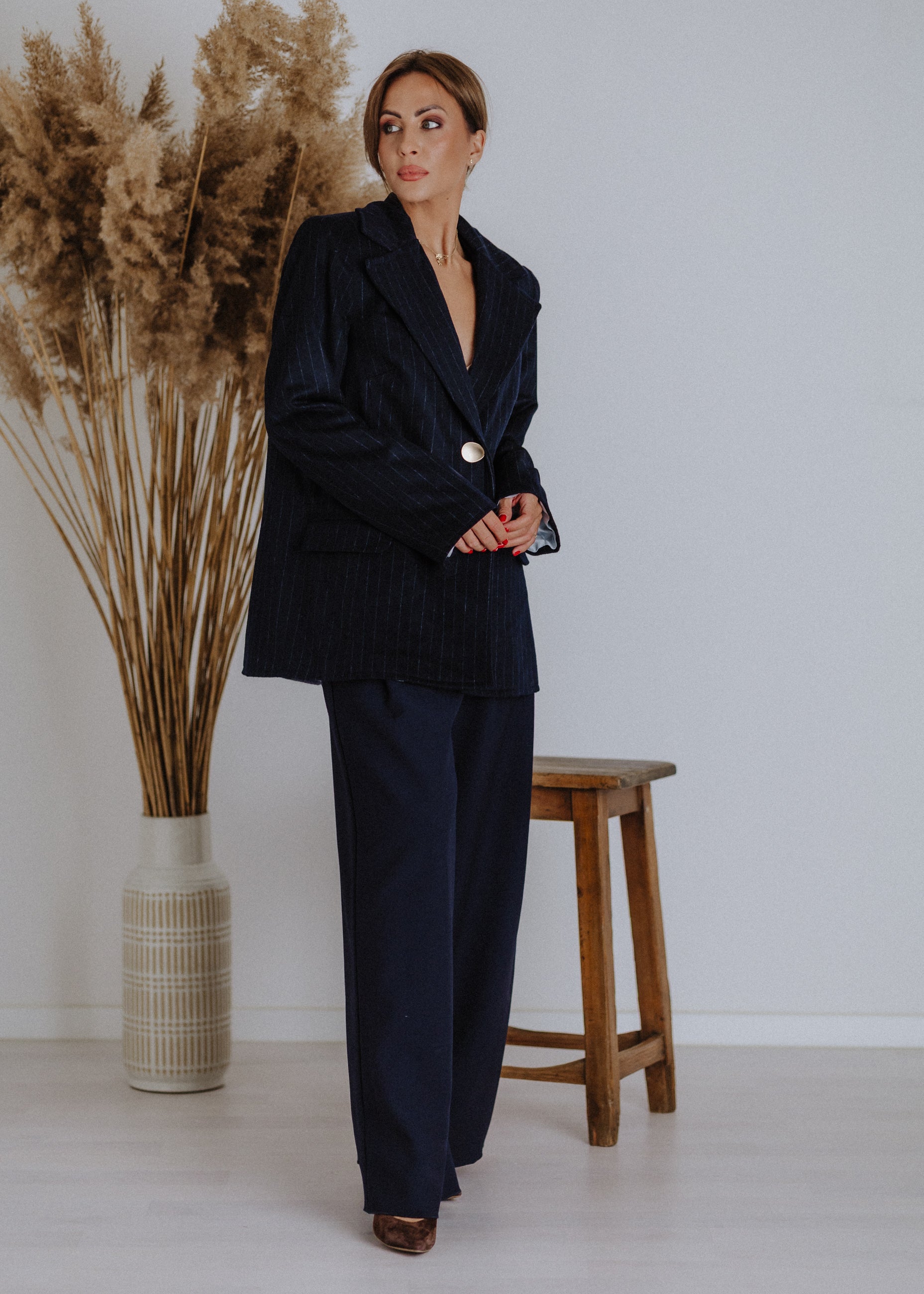 Pinstripe wool jacket