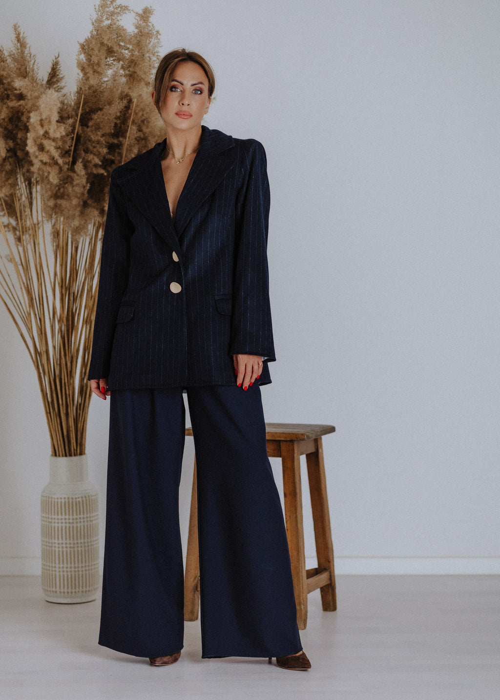 Pinstripe wool jacket