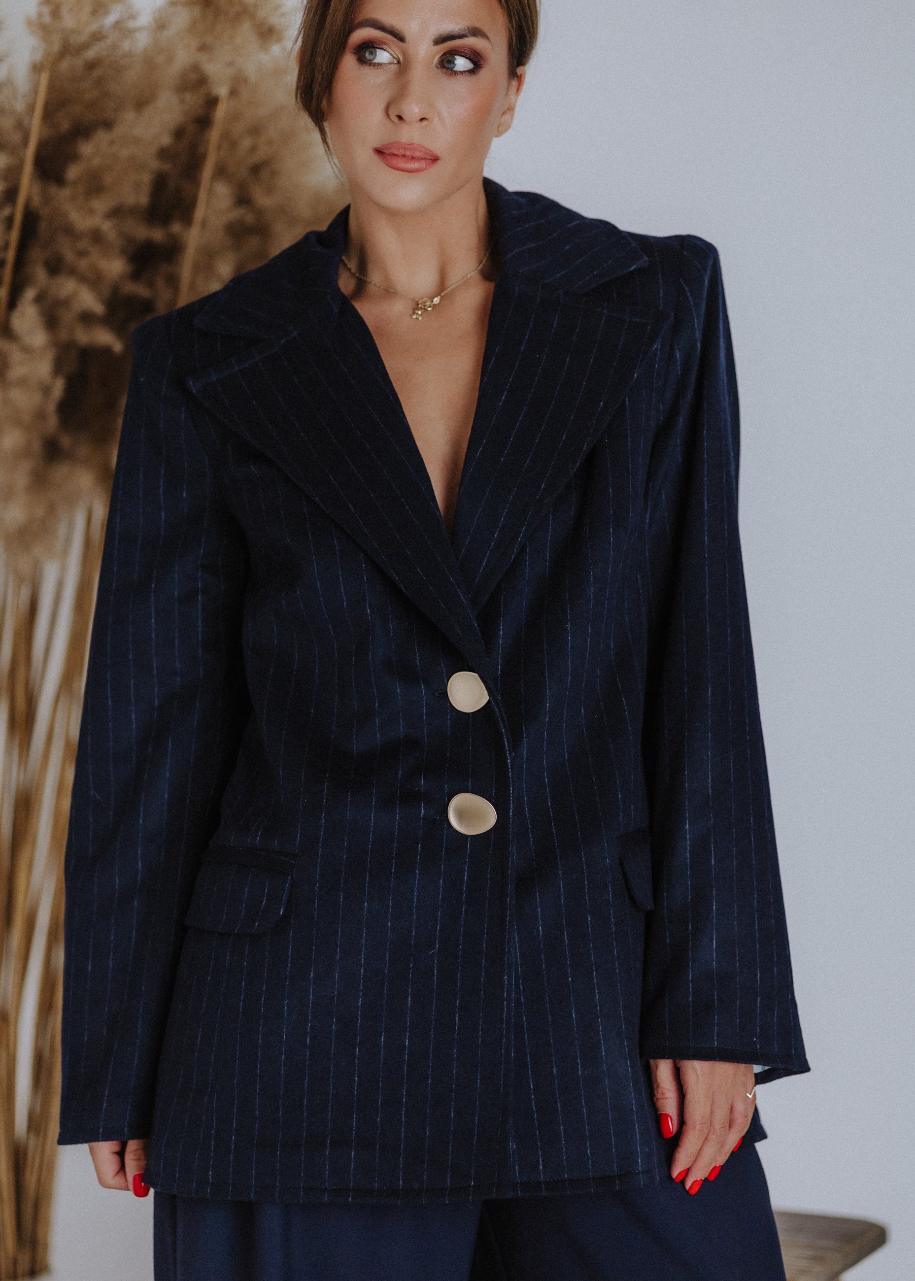 Pinstripe wool jacket