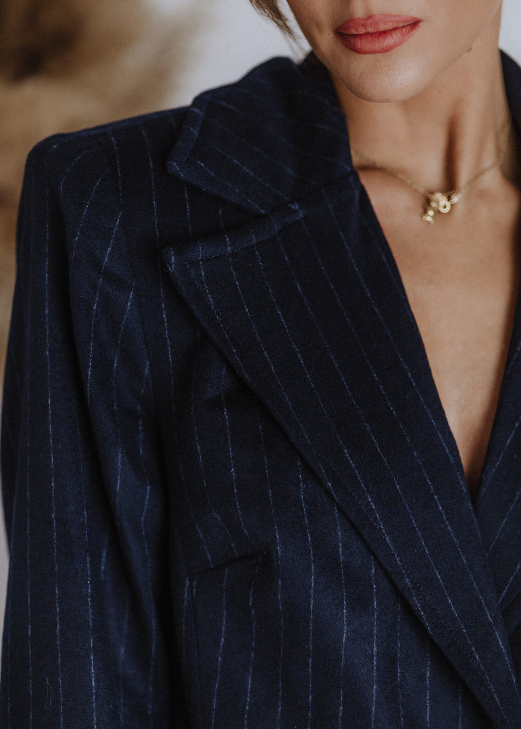 Pinstripe wool jacket