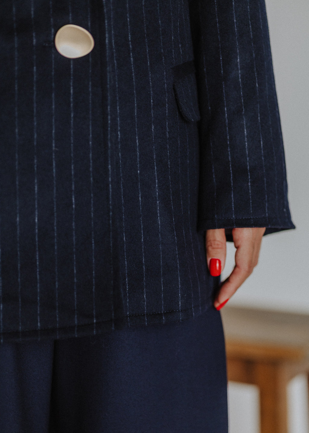 Pinstripe wool jacket