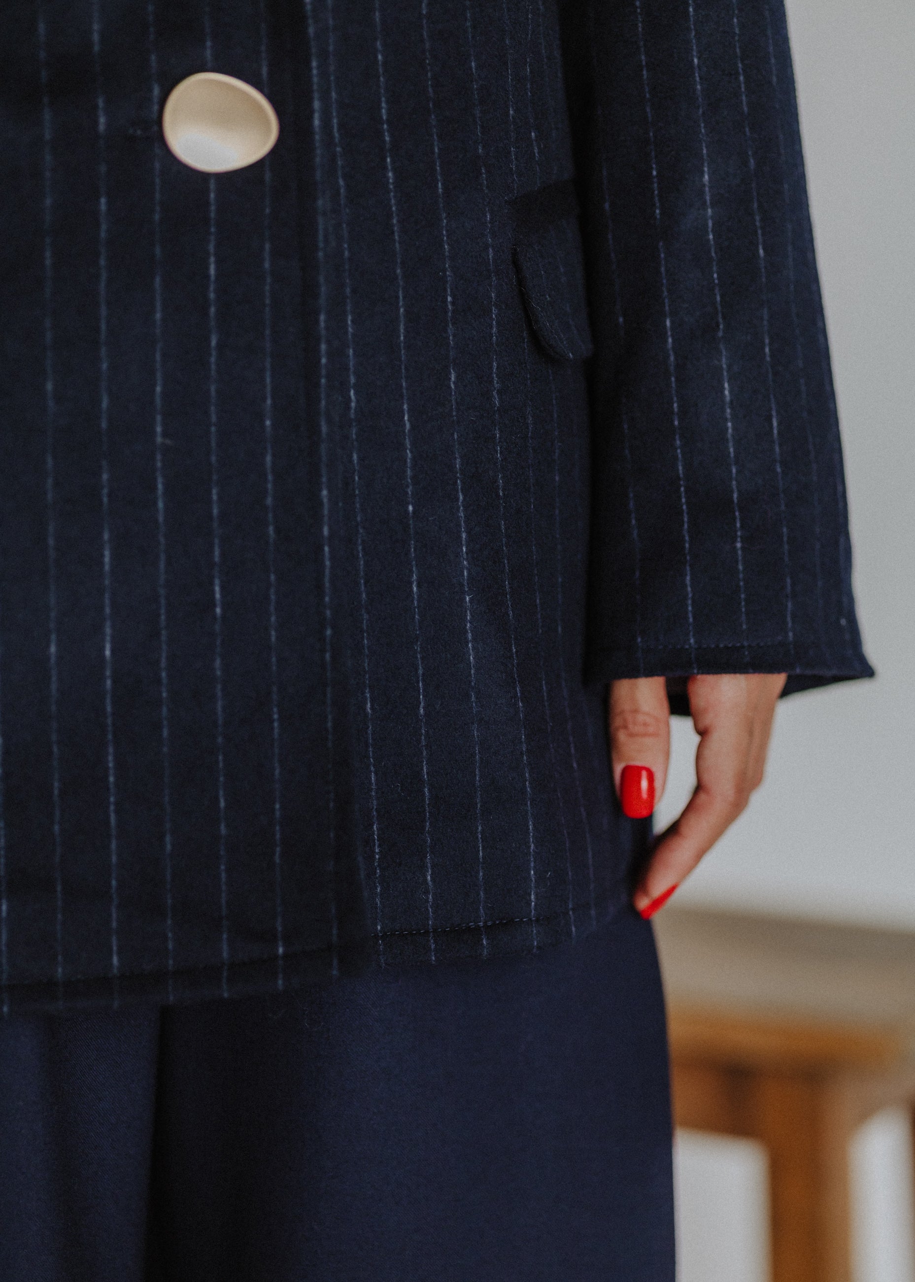 Pinstripe wool jacket