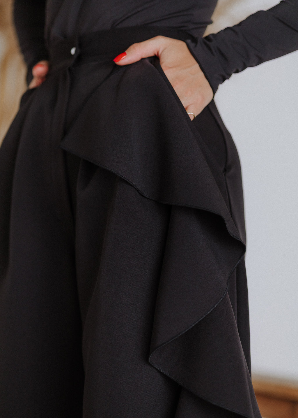 Curly ruffled culottes
