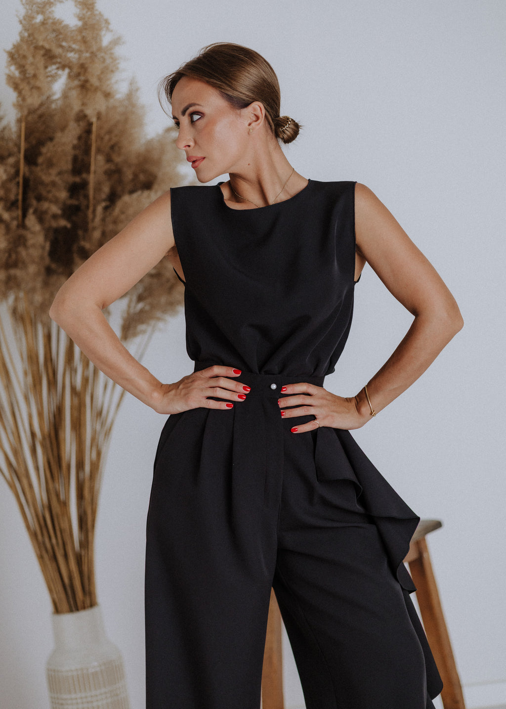 Fine fabric jersey in black