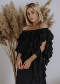 Curly ruffled muslin top