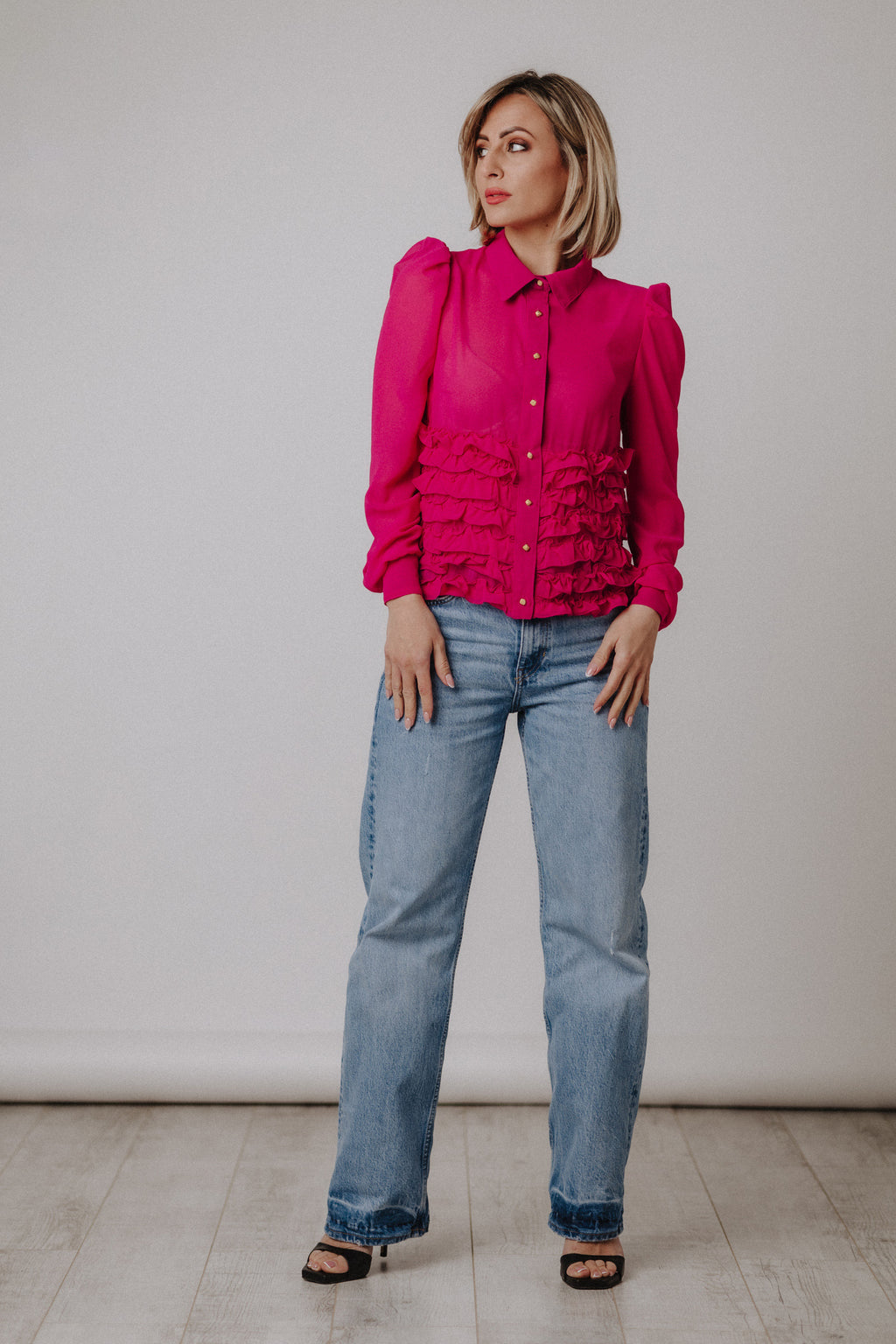 Ruffled cotton candy blouse