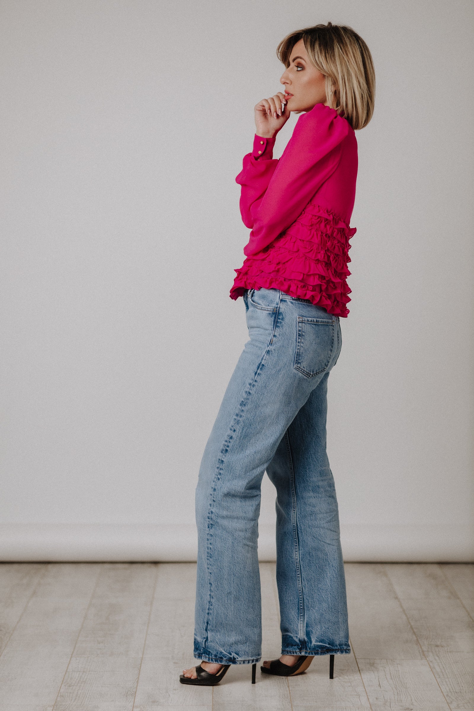 Ruffled cotton candy blouse