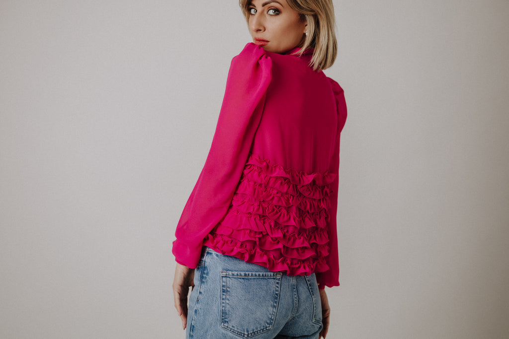 Ruffled cotton candy blouse