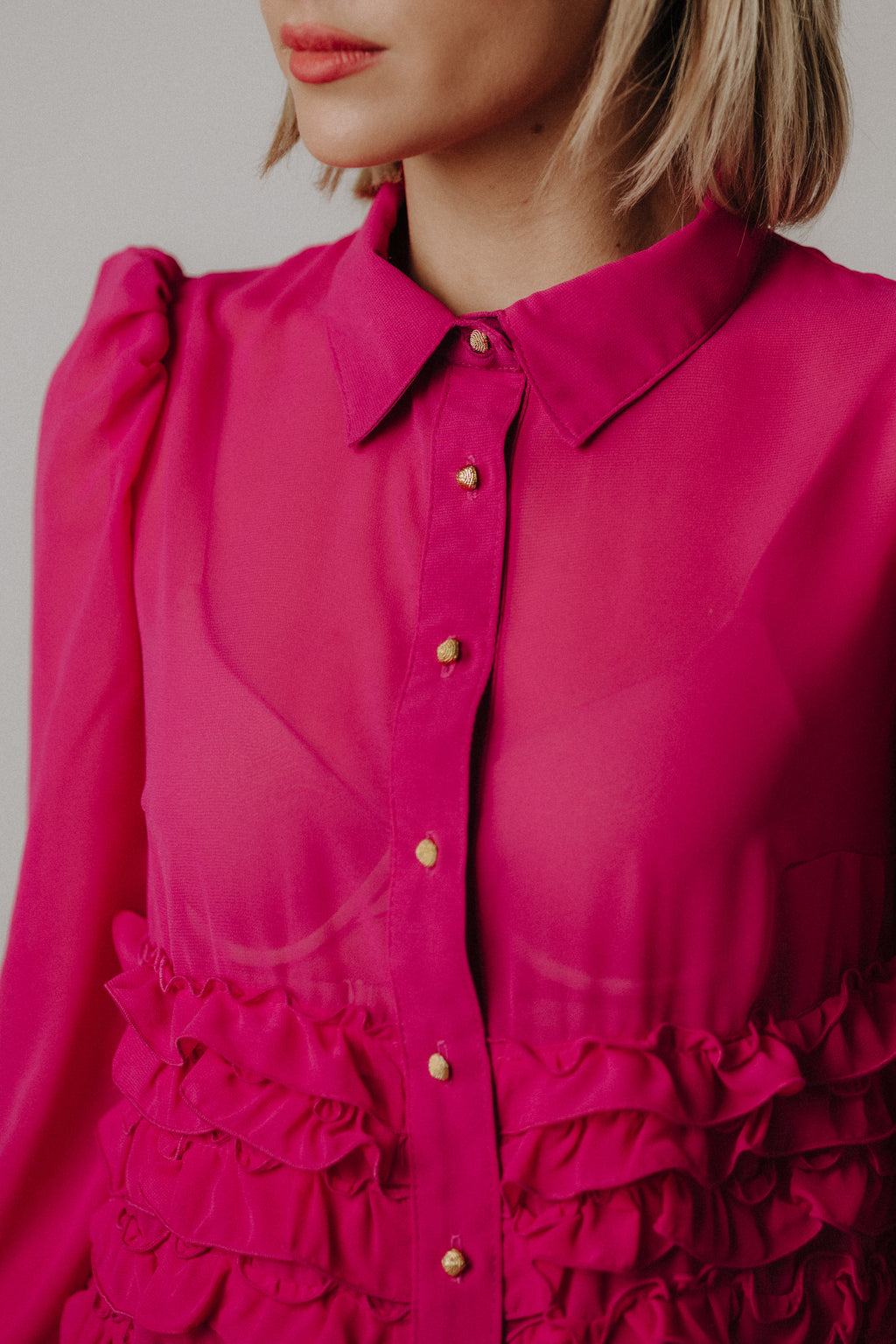Ruffled cotton candy blouse