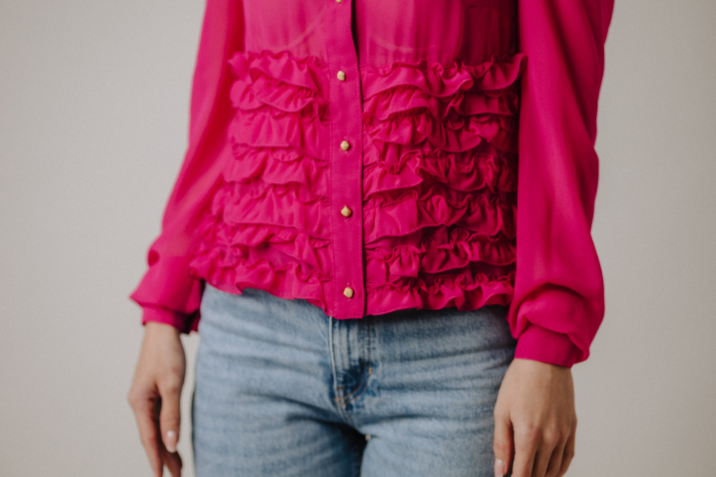 Ruffled cotton candy blouse