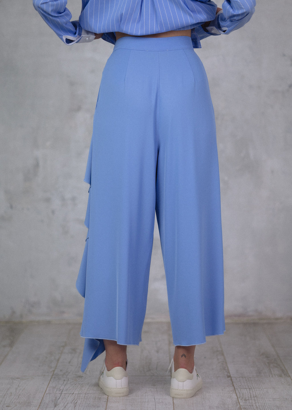 Azure culotte with ruffle detail