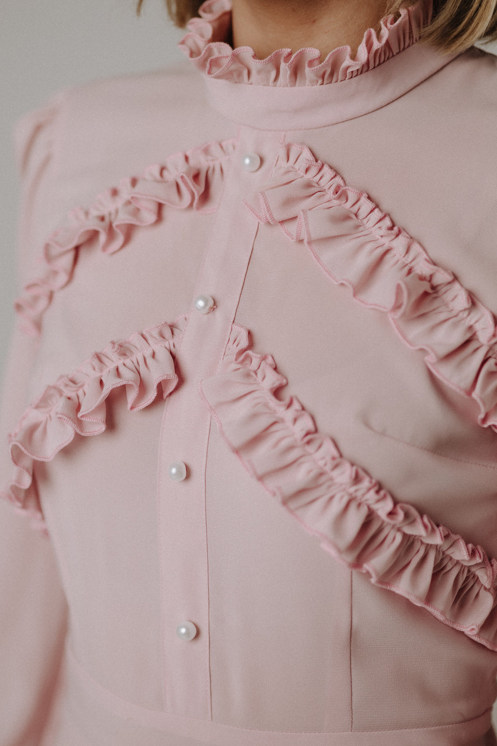 Ruffled powder dress
