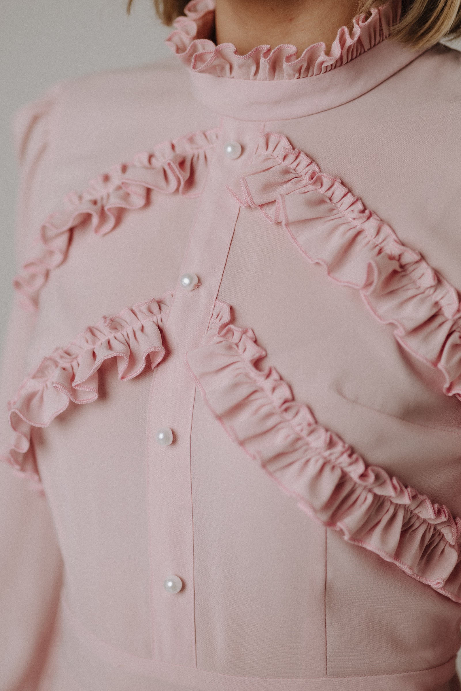 Ruffled powder dress