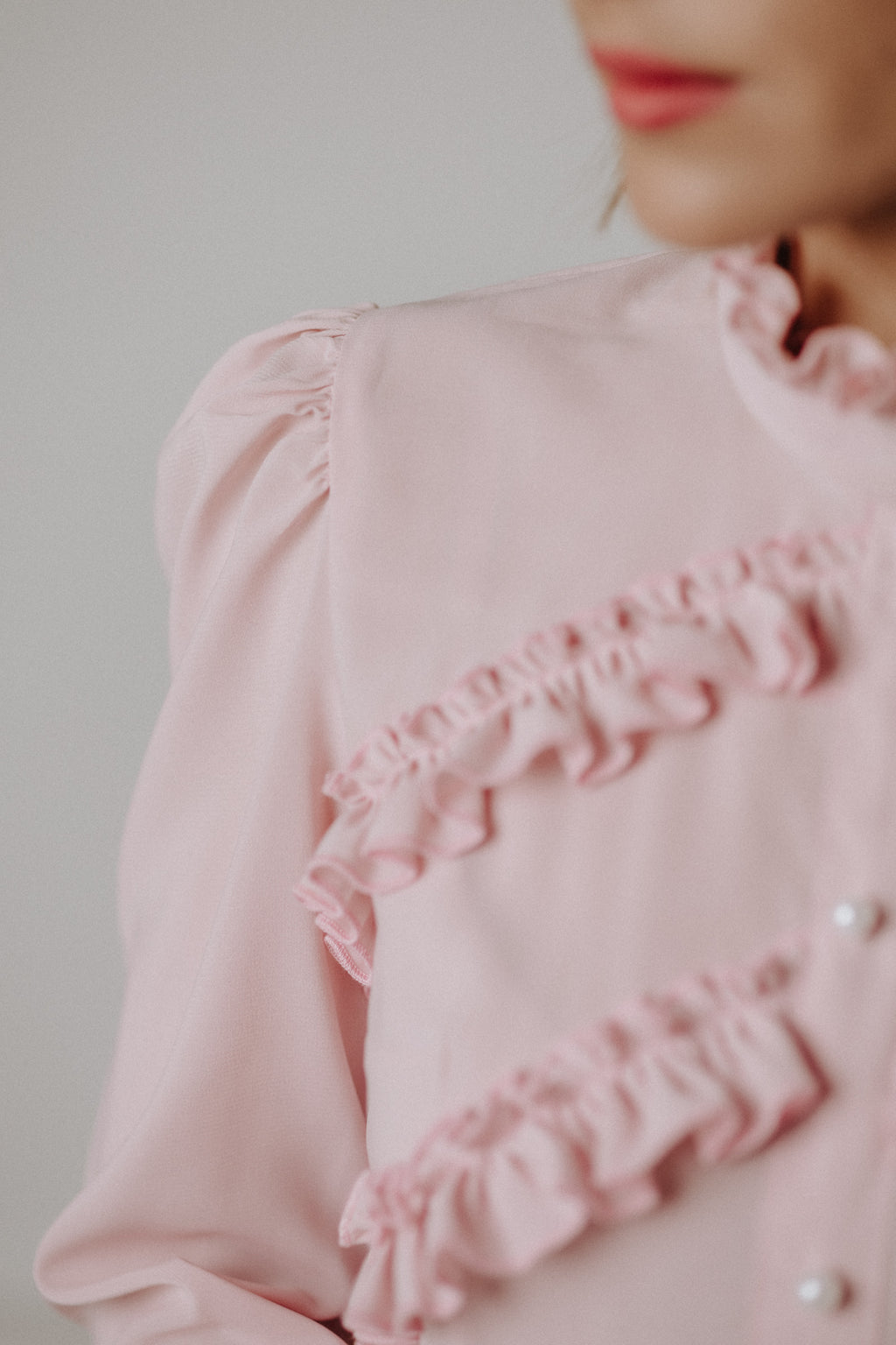 Ruffled powder dress