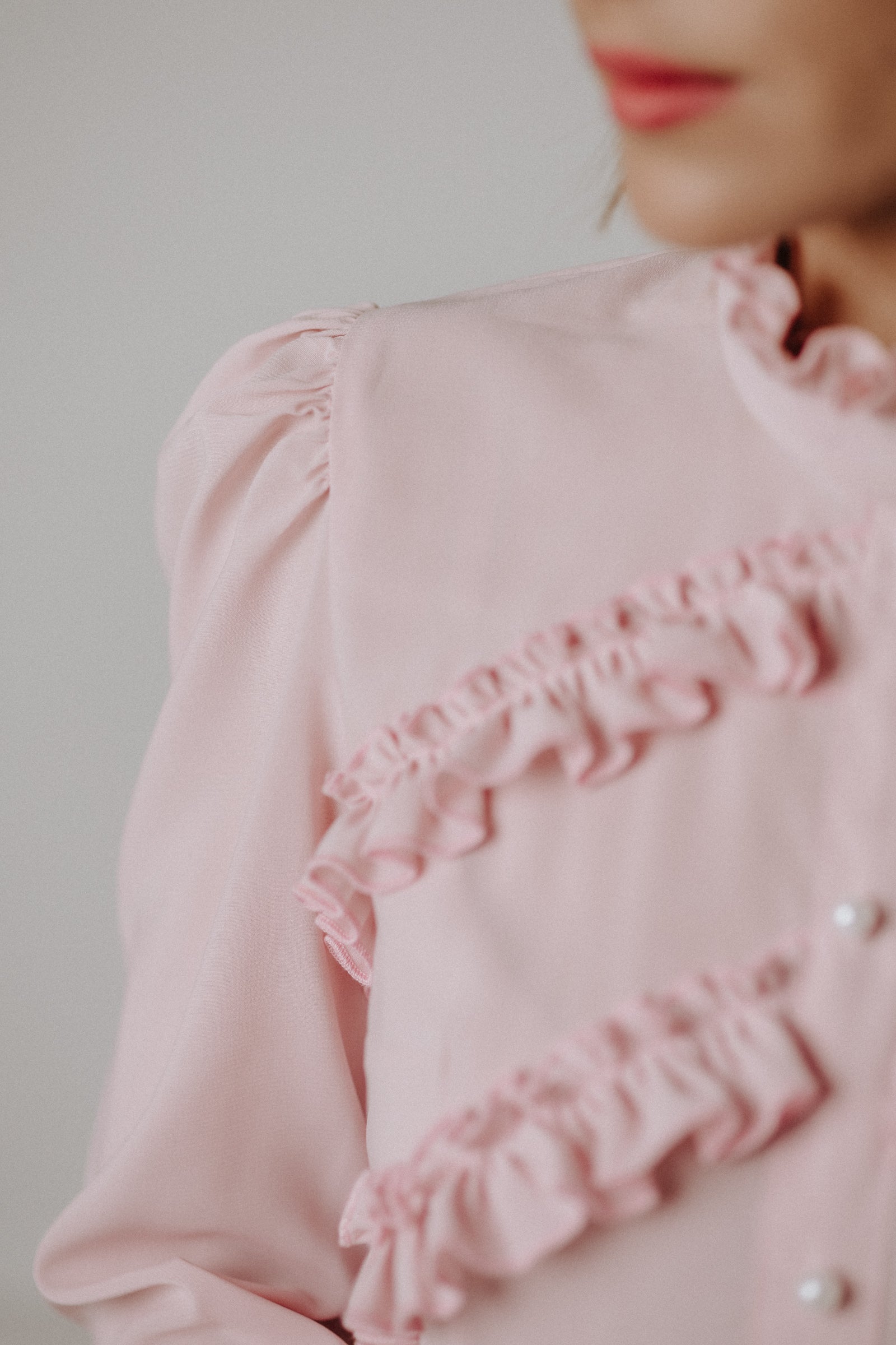 Ruffled powder dress