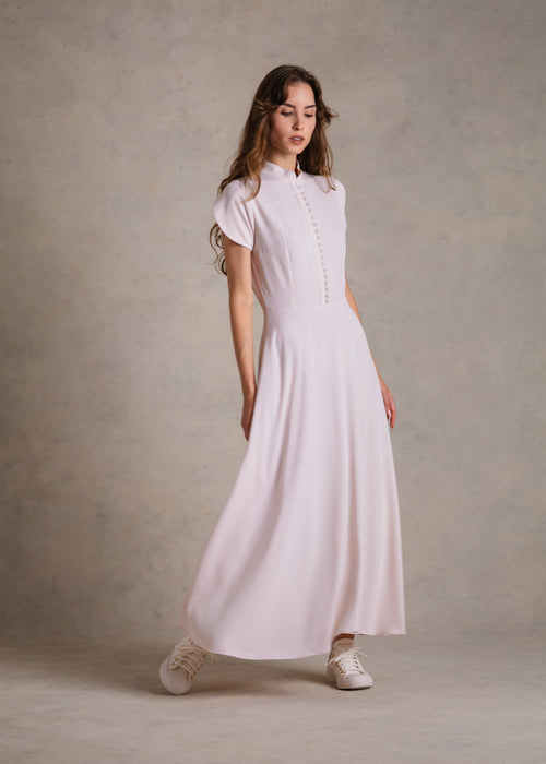 Baby pink crepe dress