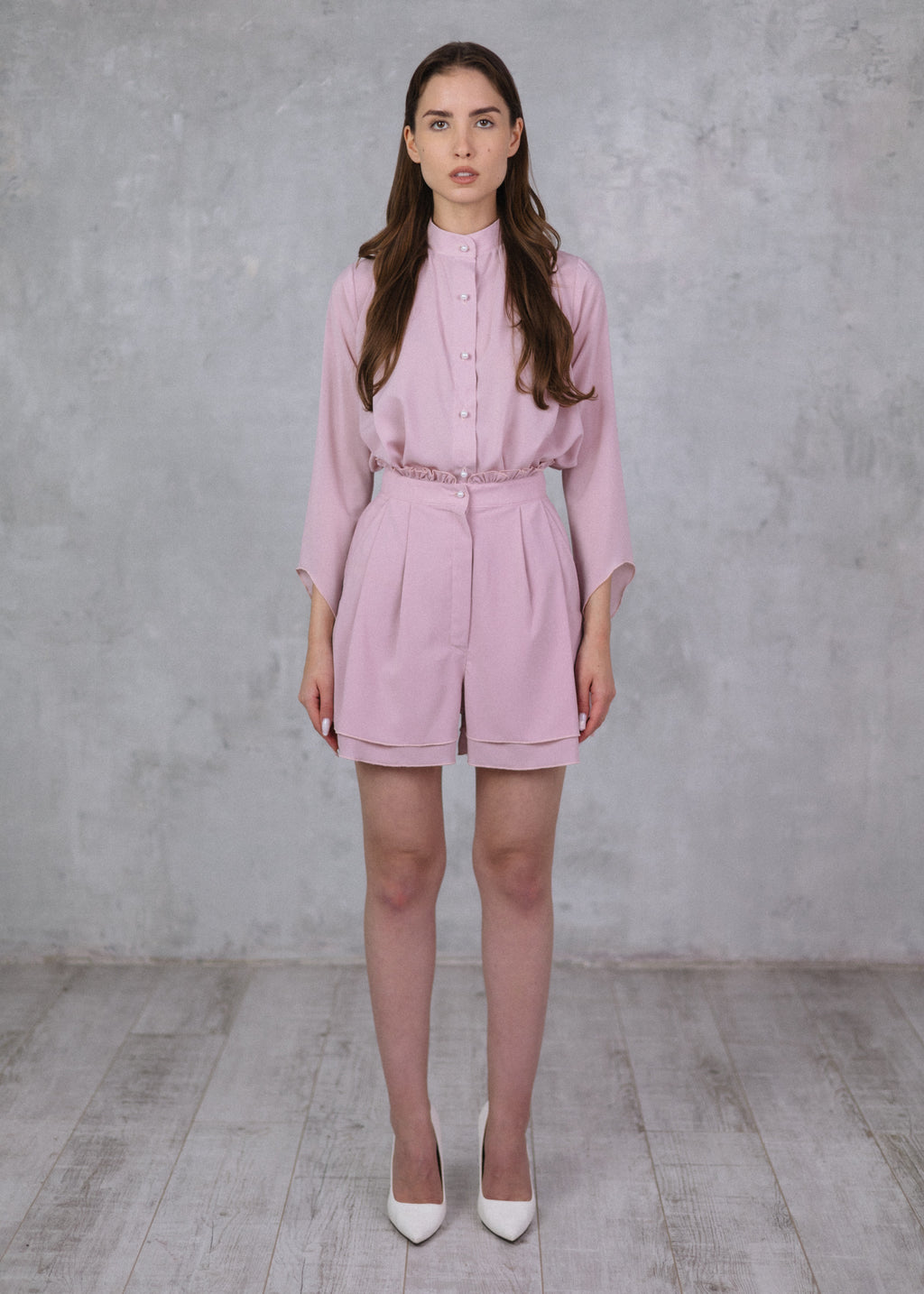 Muslin top in powder pink