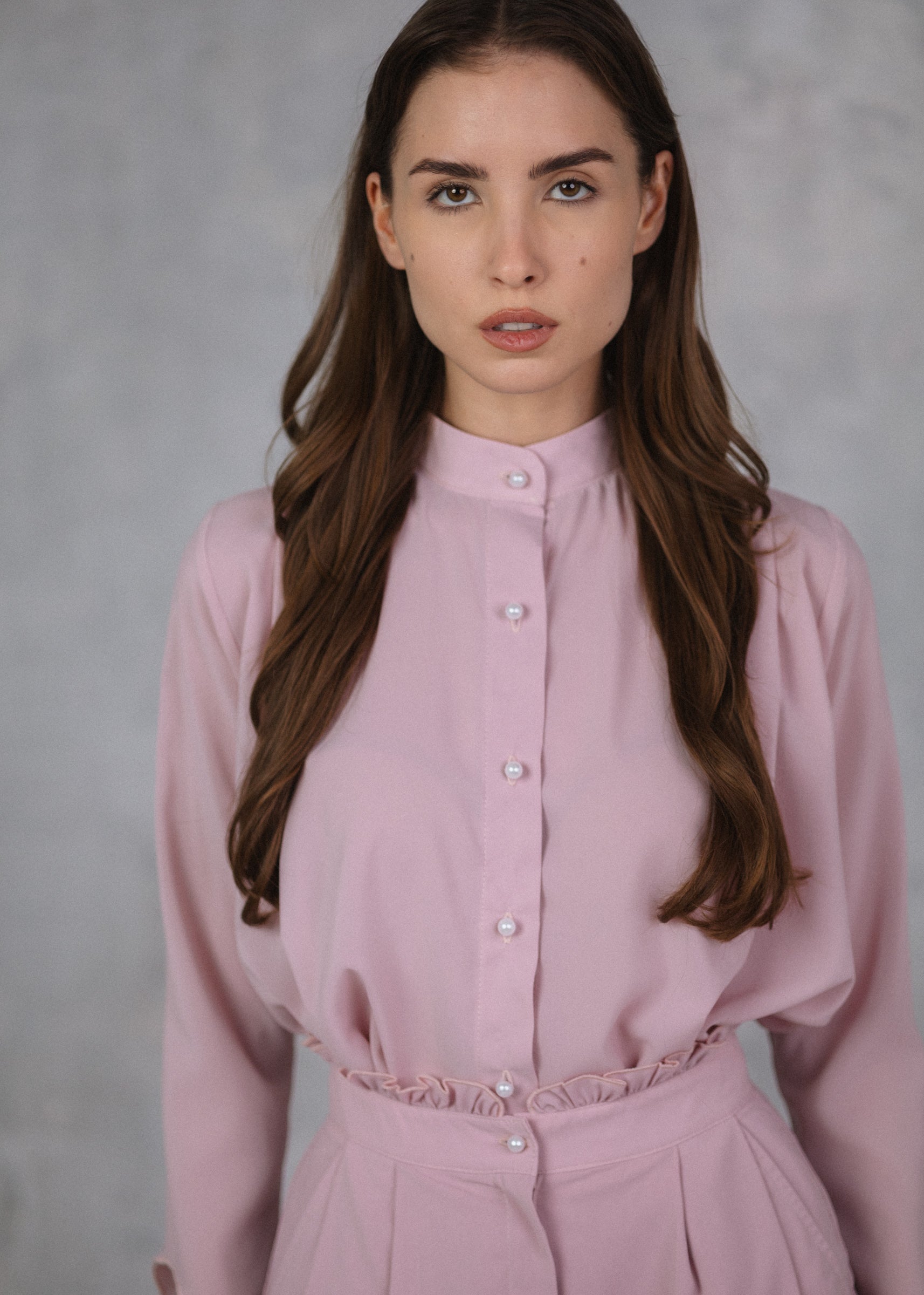 Muslin top in powder pink