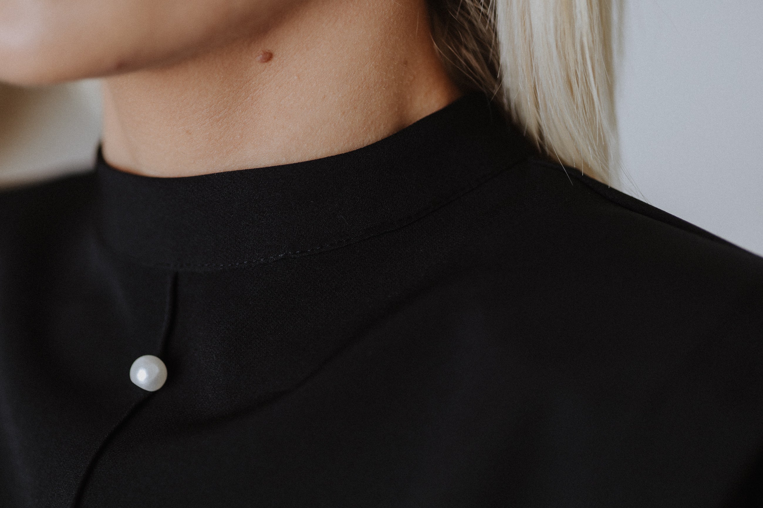 Fine fabric overalls in black
