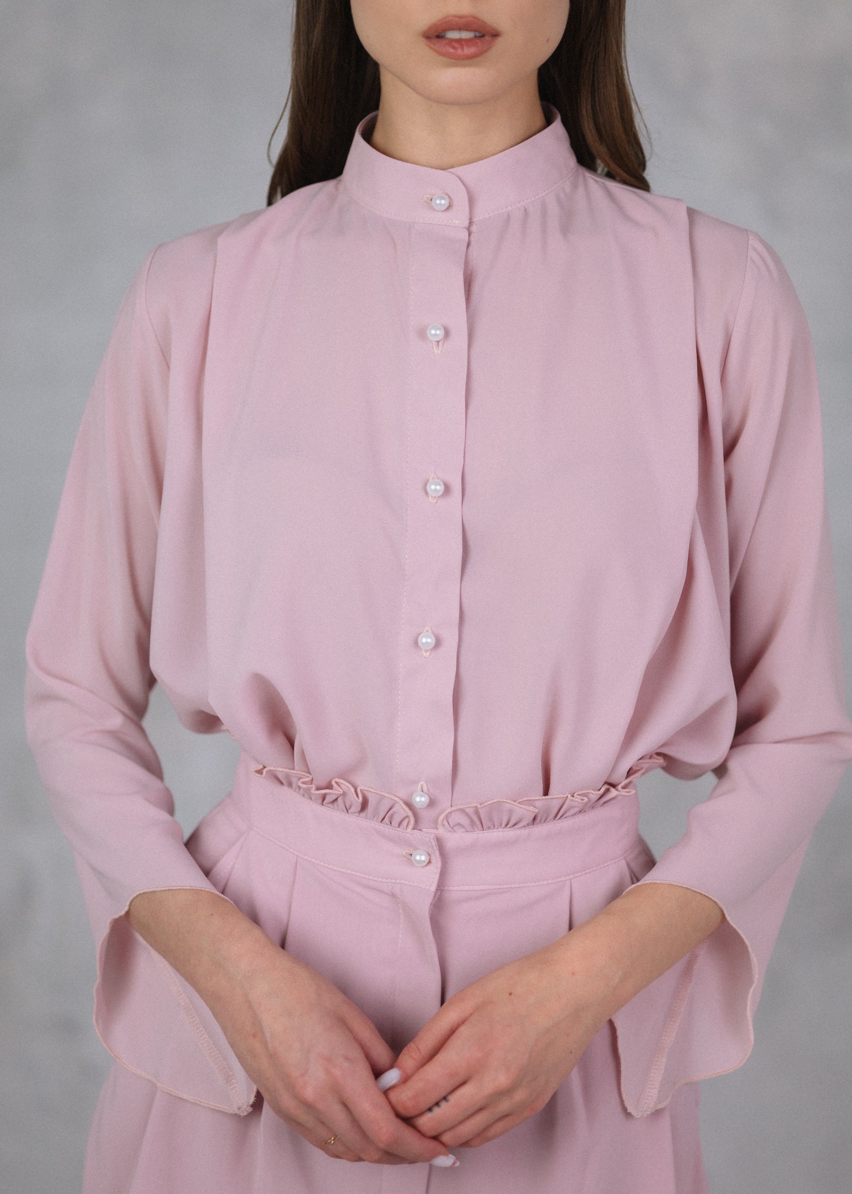 Muslin top in powder pink