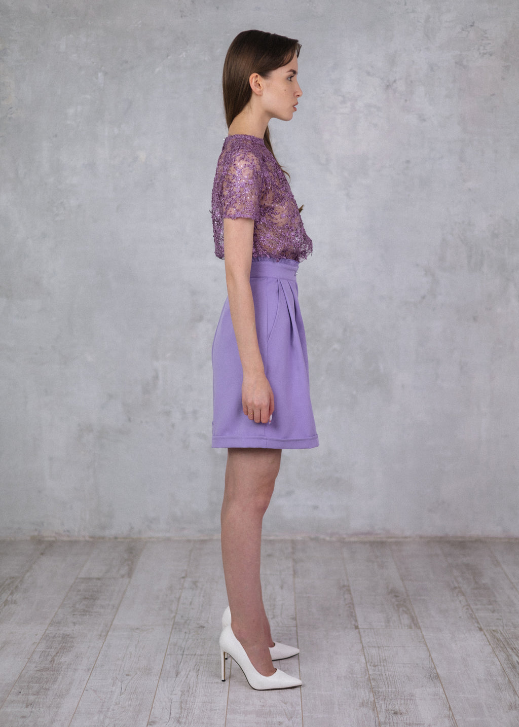 Bermuda shorts in lilac