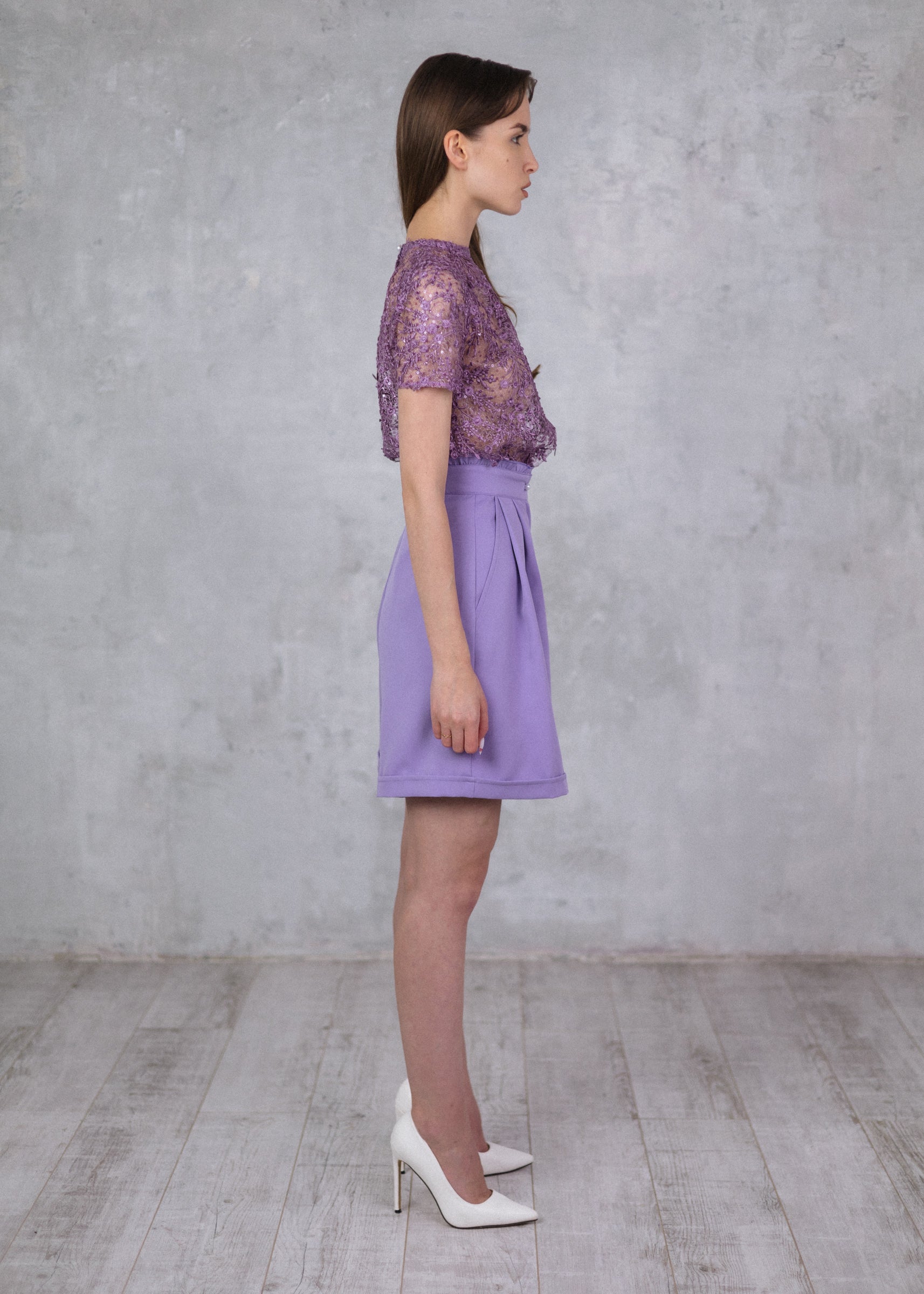 Bermuda shorts in lilac