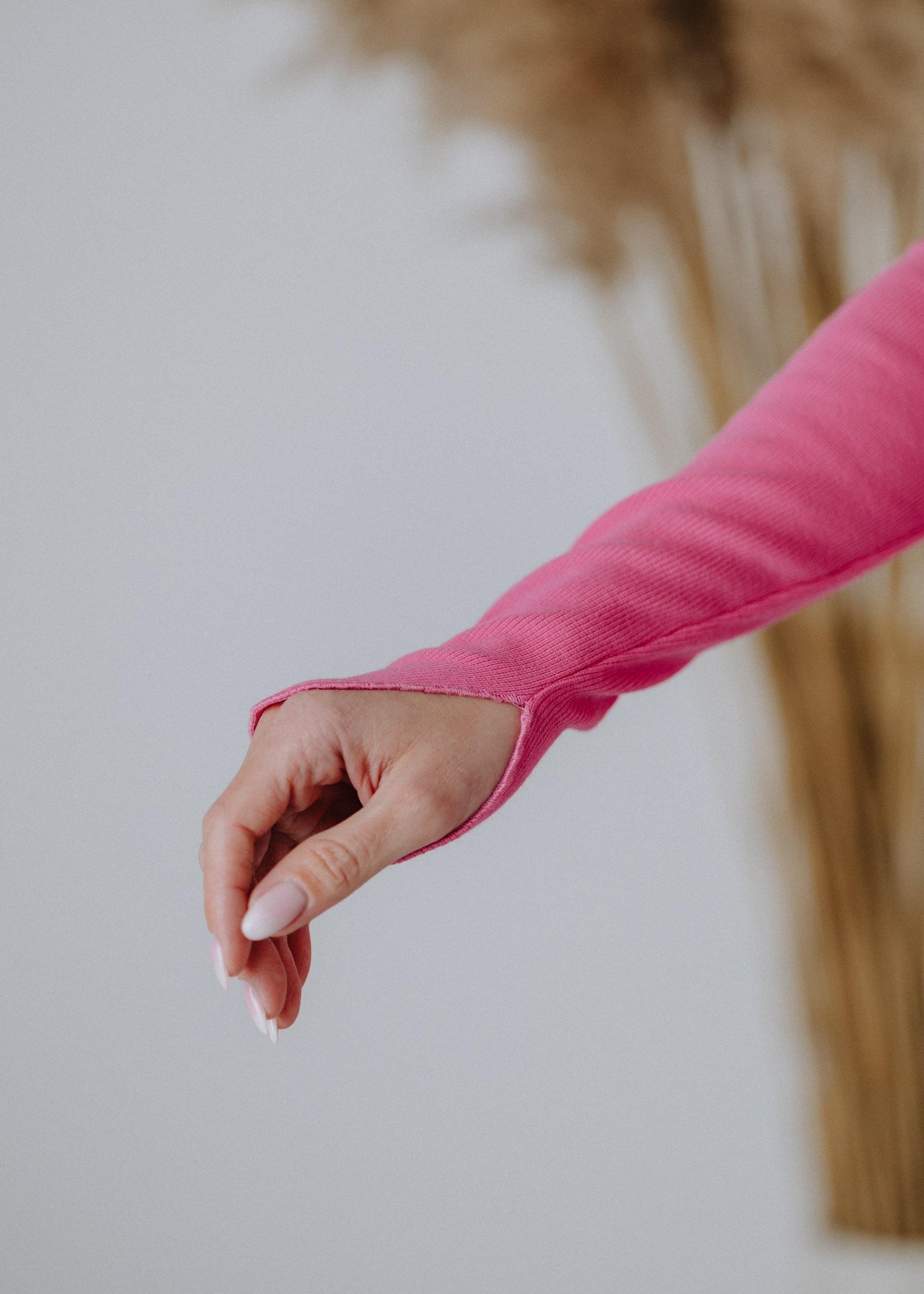 Ribbed cotton top in pink