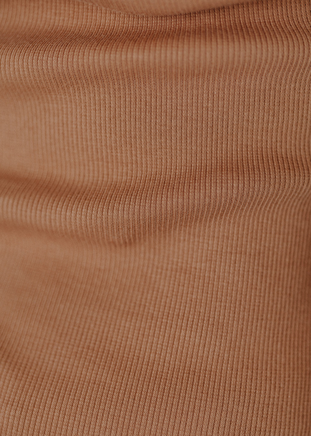 Ribbed cotton top in mocha color