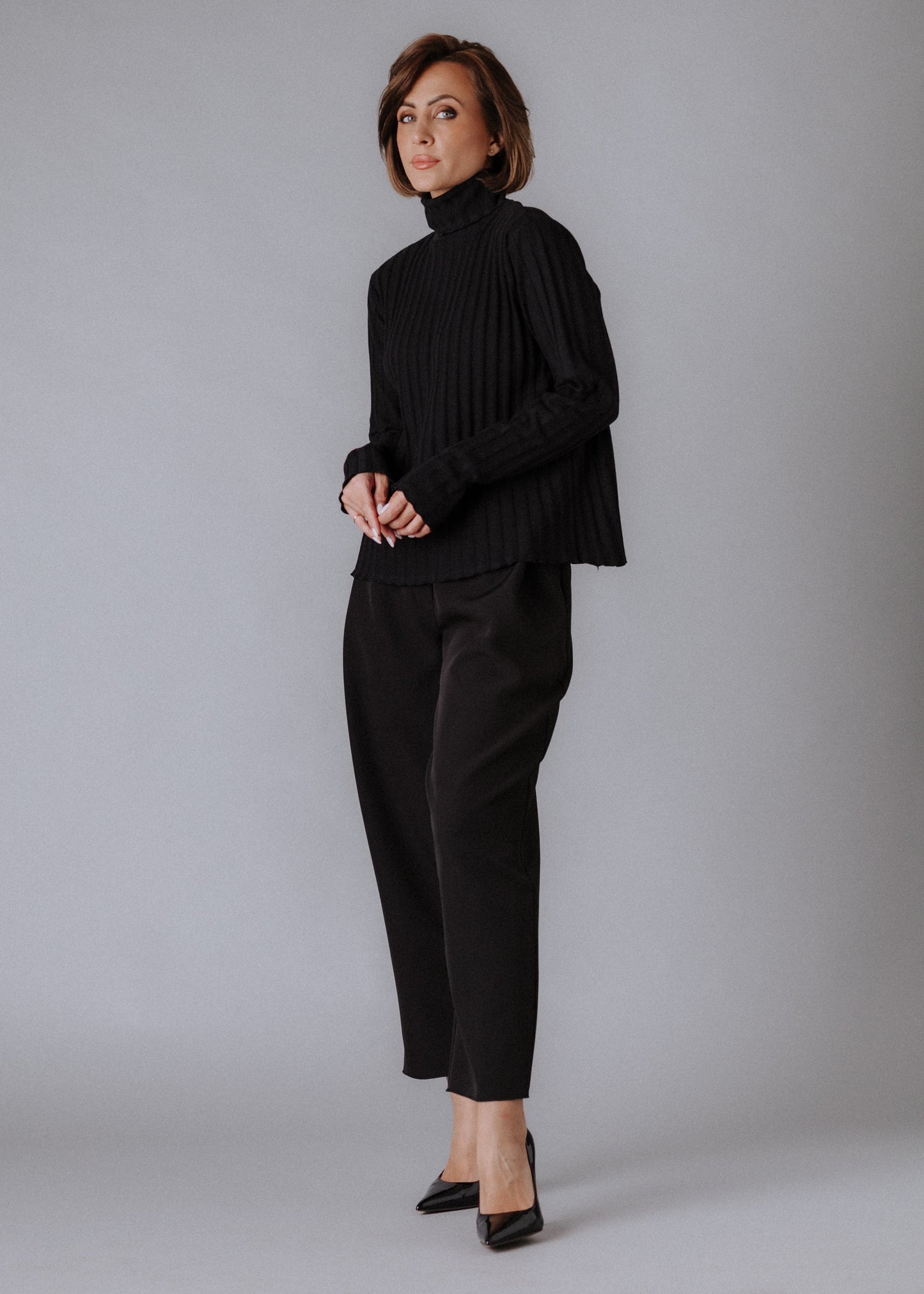 Knitted turtleneck in black