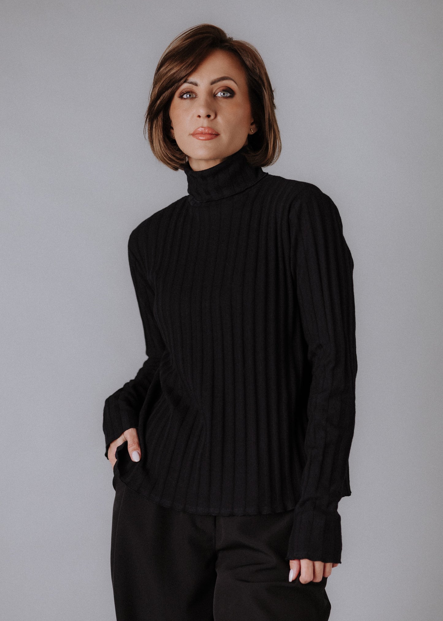 Knitted turtleneck in black