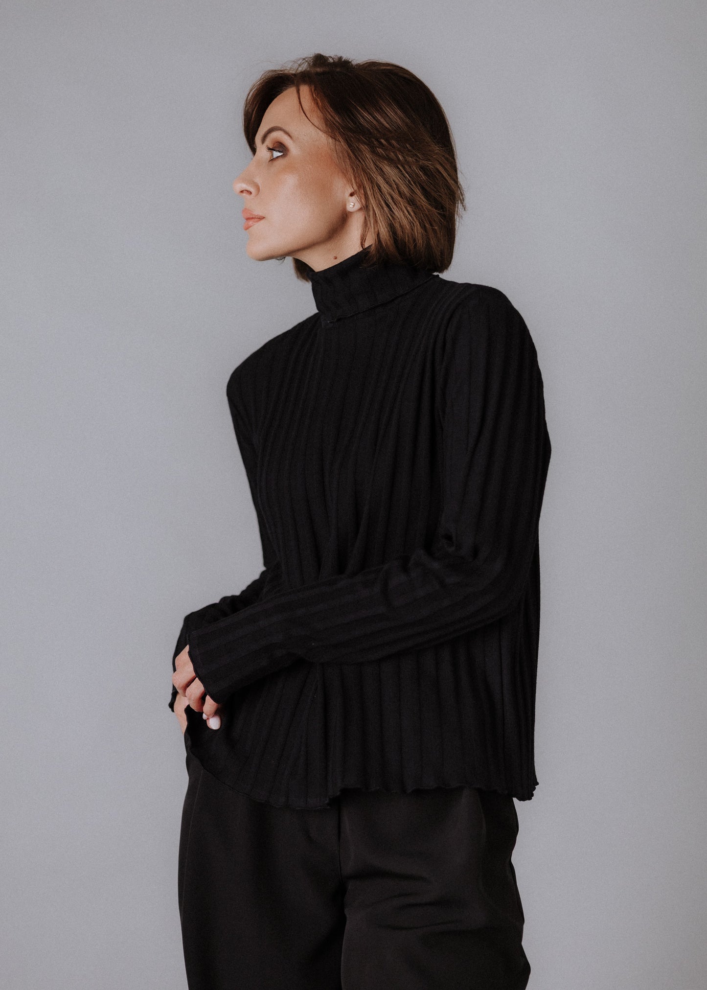 Knitted turtleneck in black