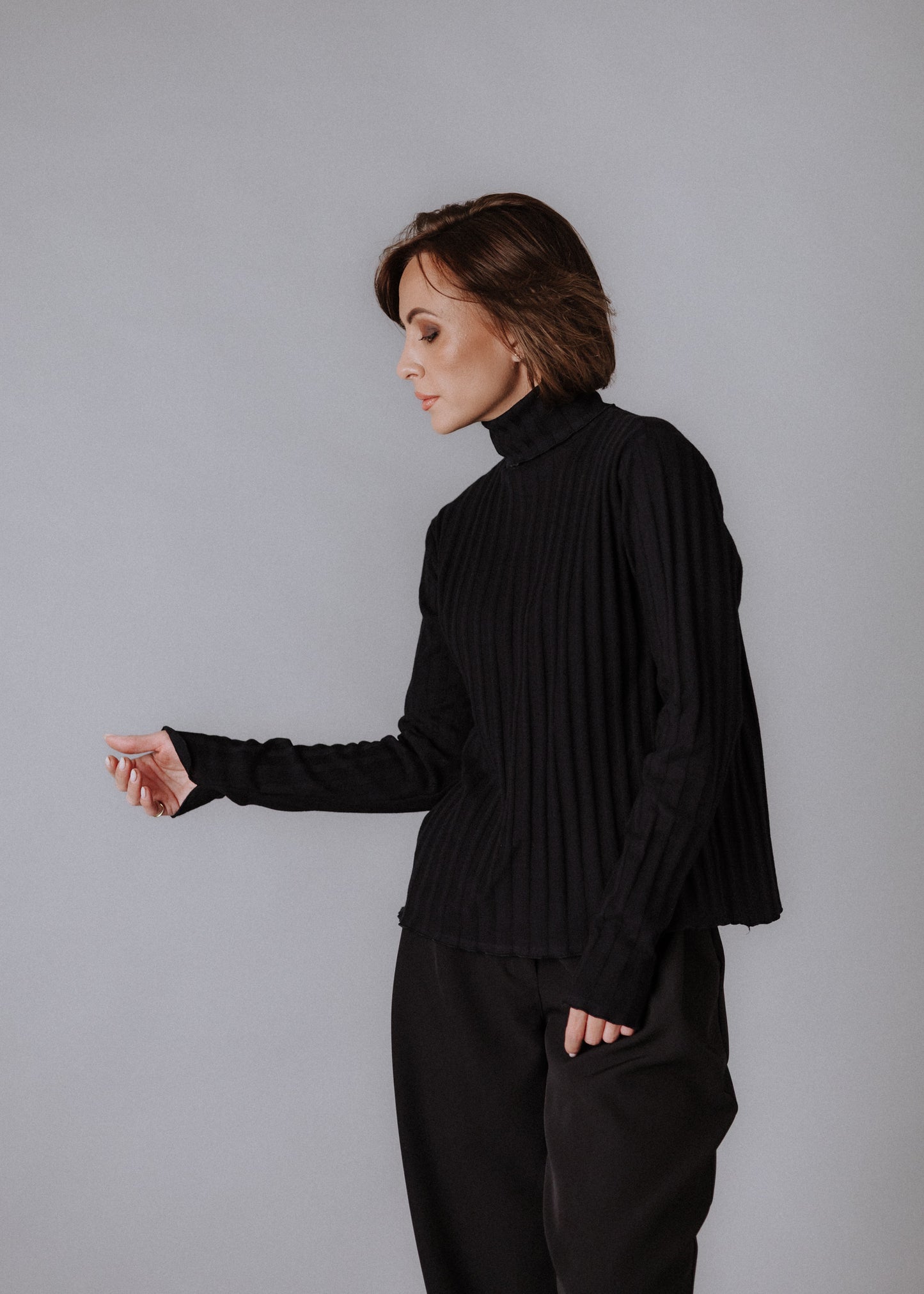 Knitted turtleneck in black