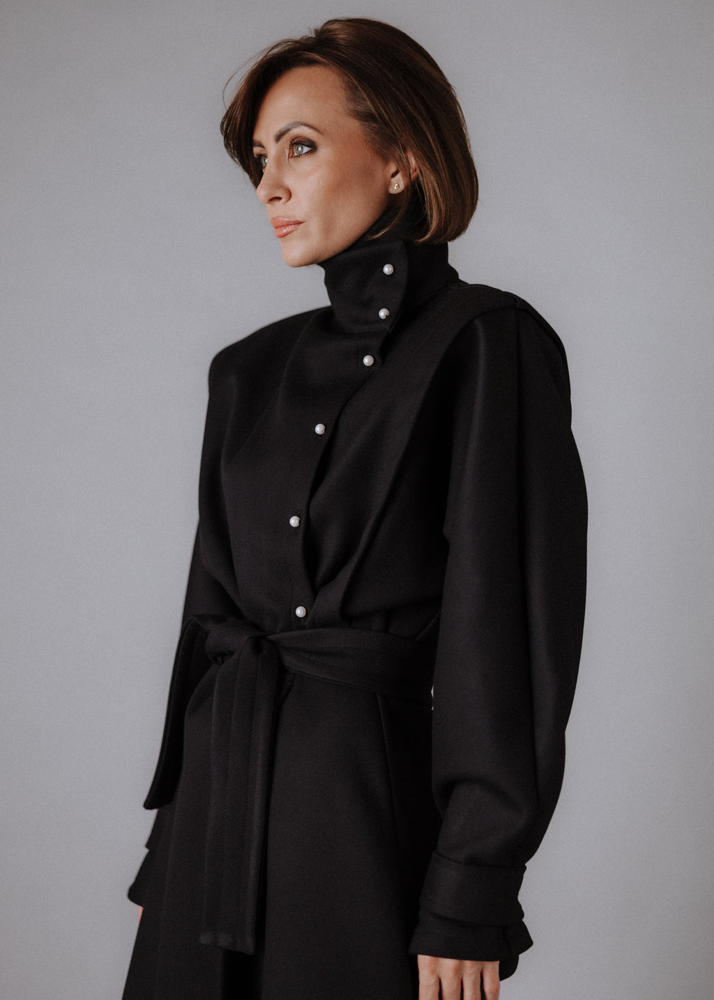 Textúrált búvár anyagú kabátruha