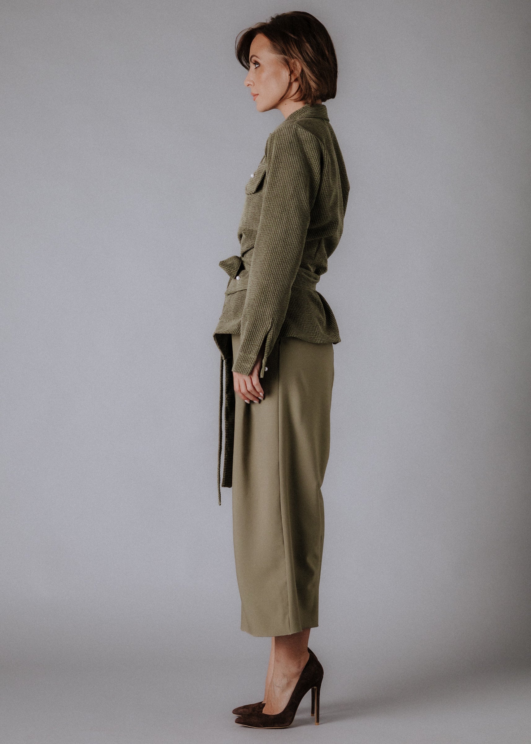 Kord safari ing khaki színben