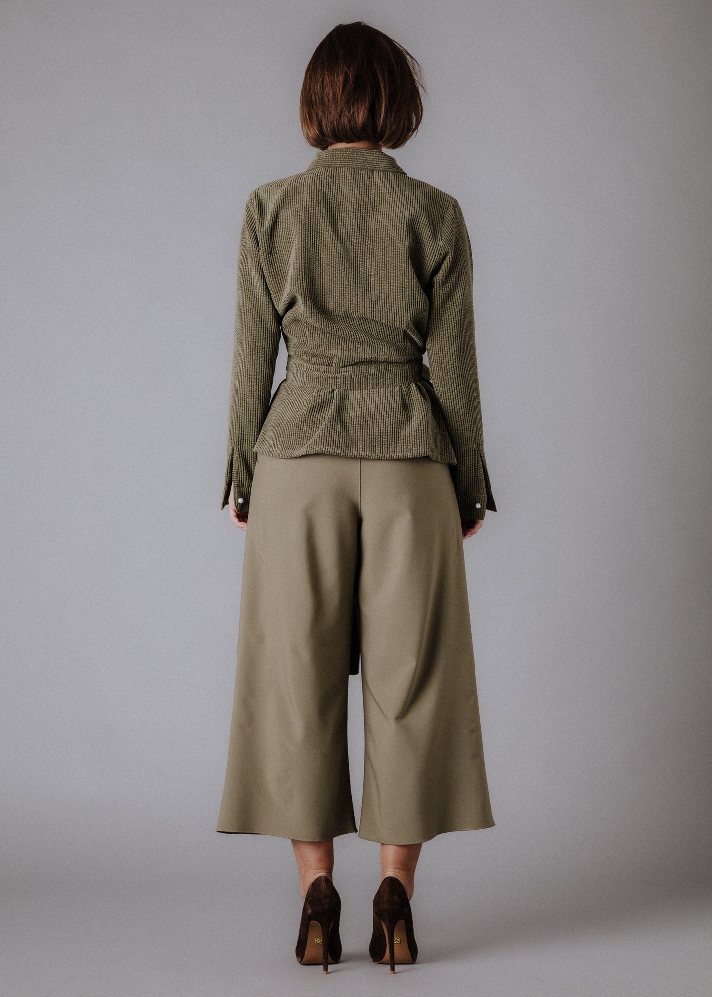 Corduroy safari shirt in khaki