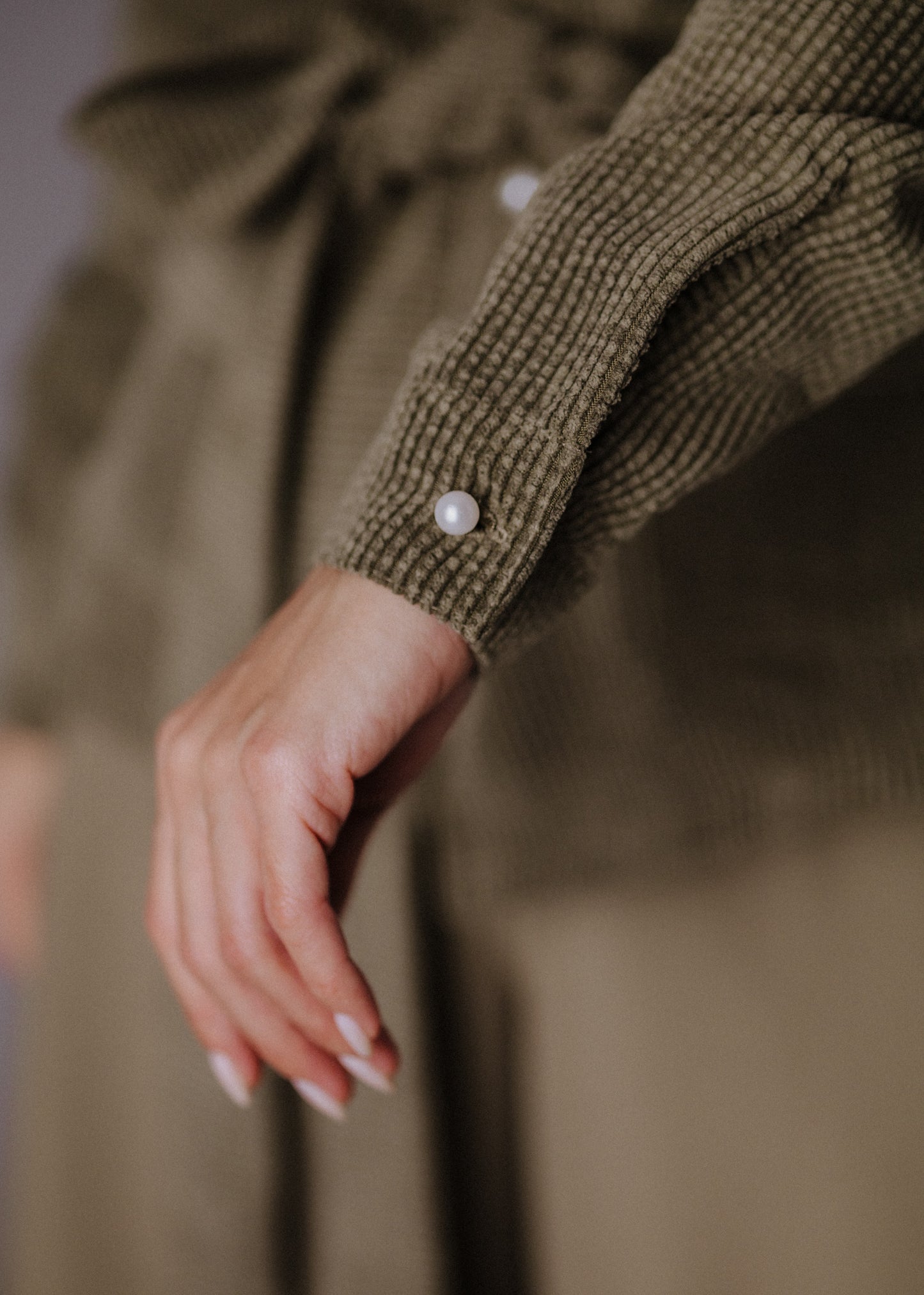 Corduroy safari shirt in khaki