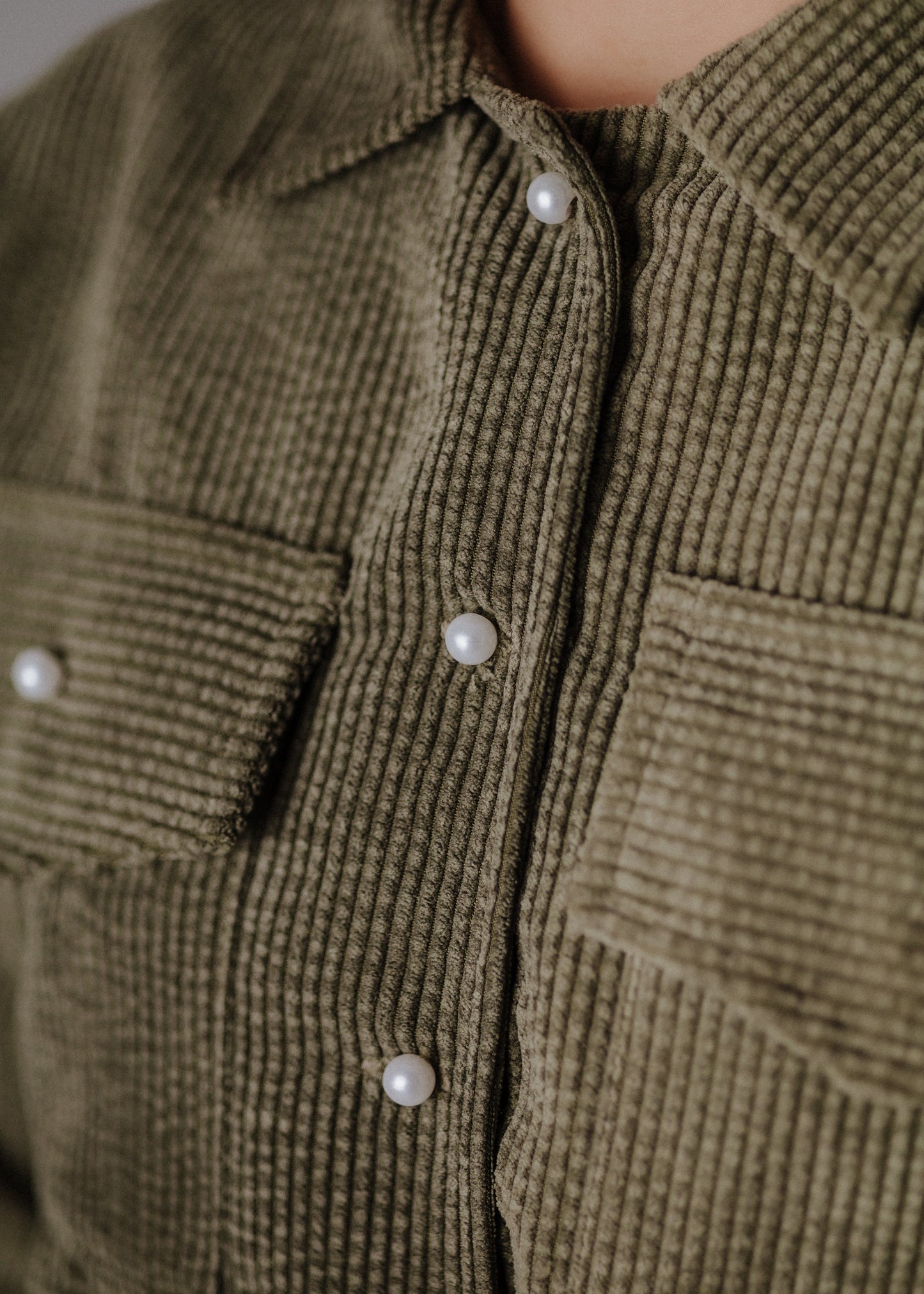 Corduroy safari shirt in khaki