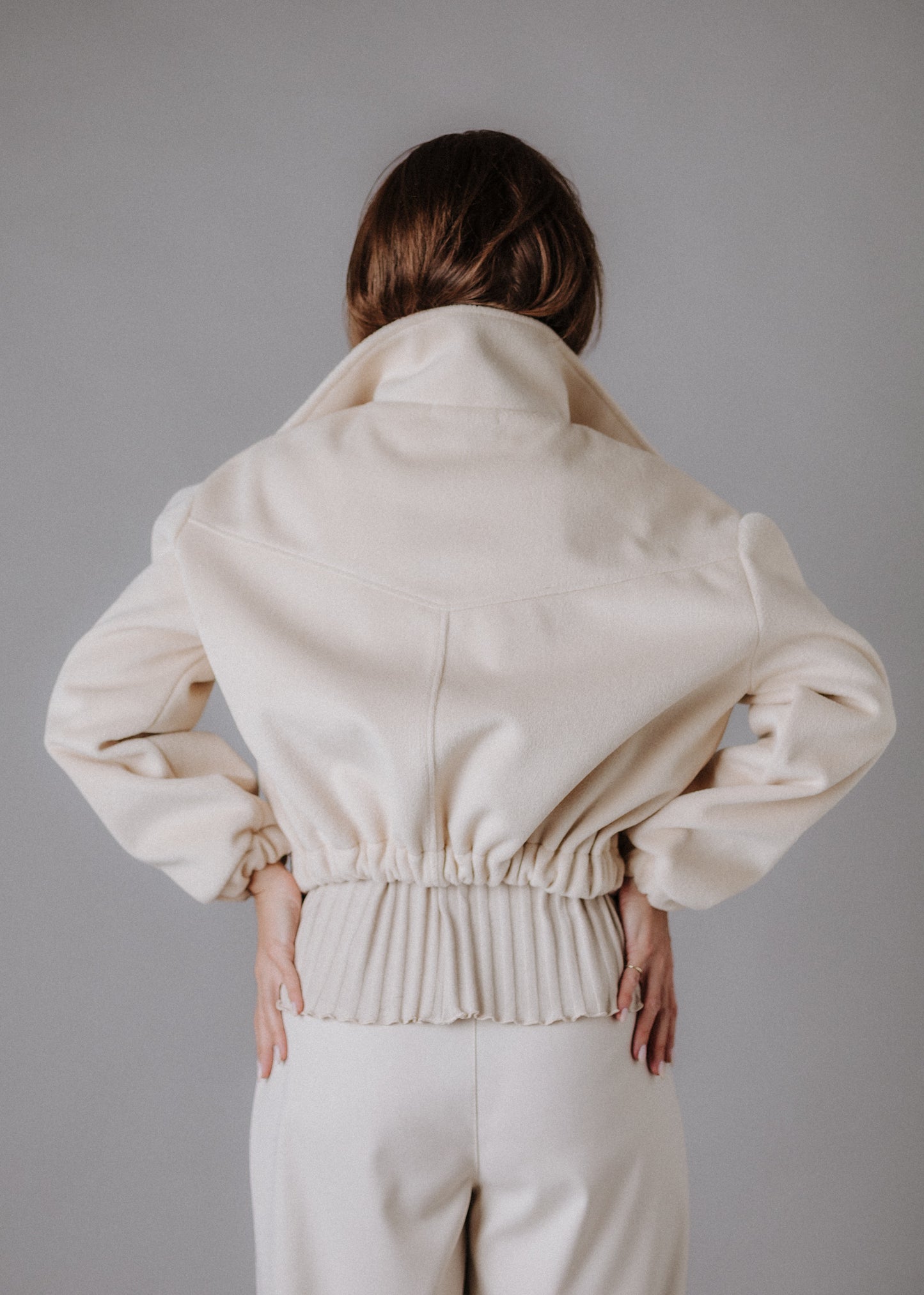 Bomber style fabric jacket