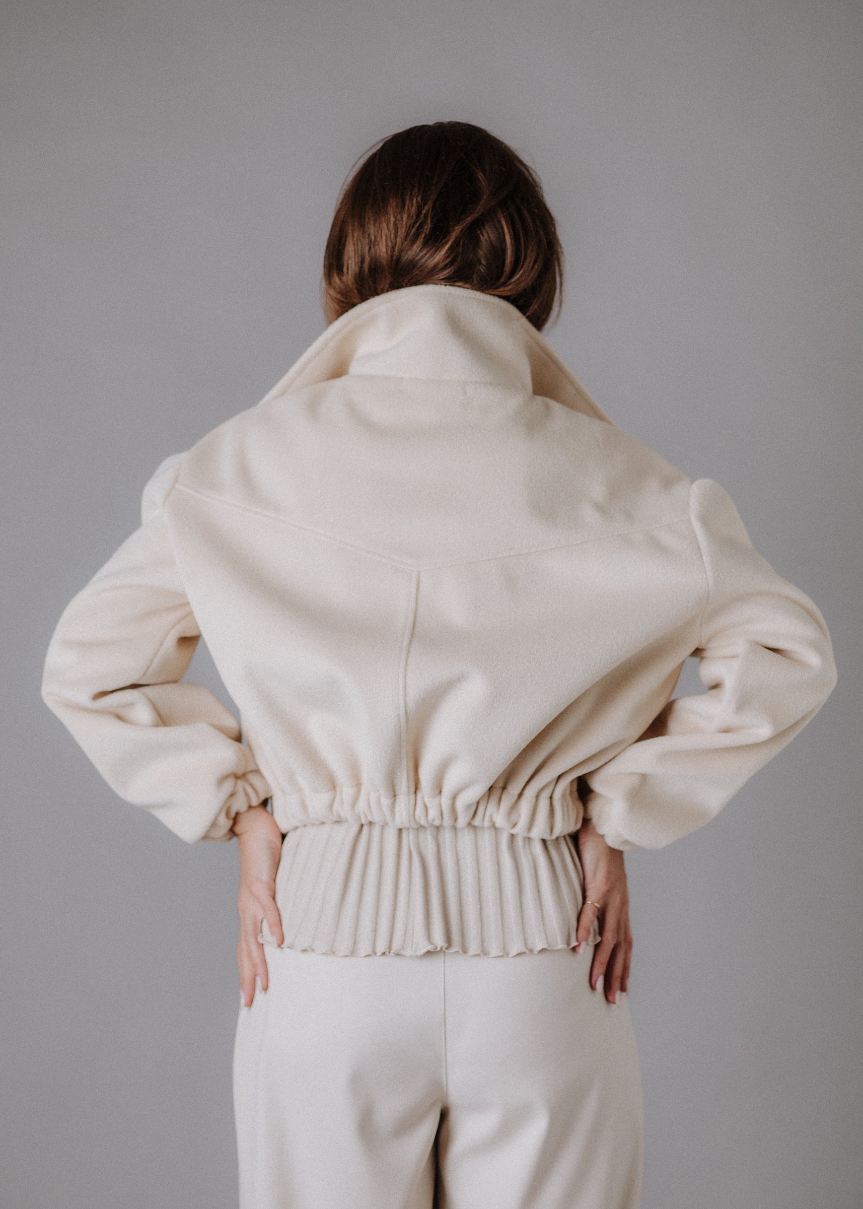 Bomber style fabric jacket