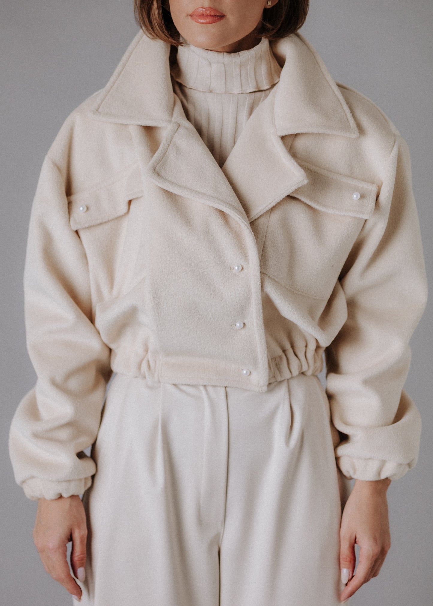 Bomber style fabric jacket