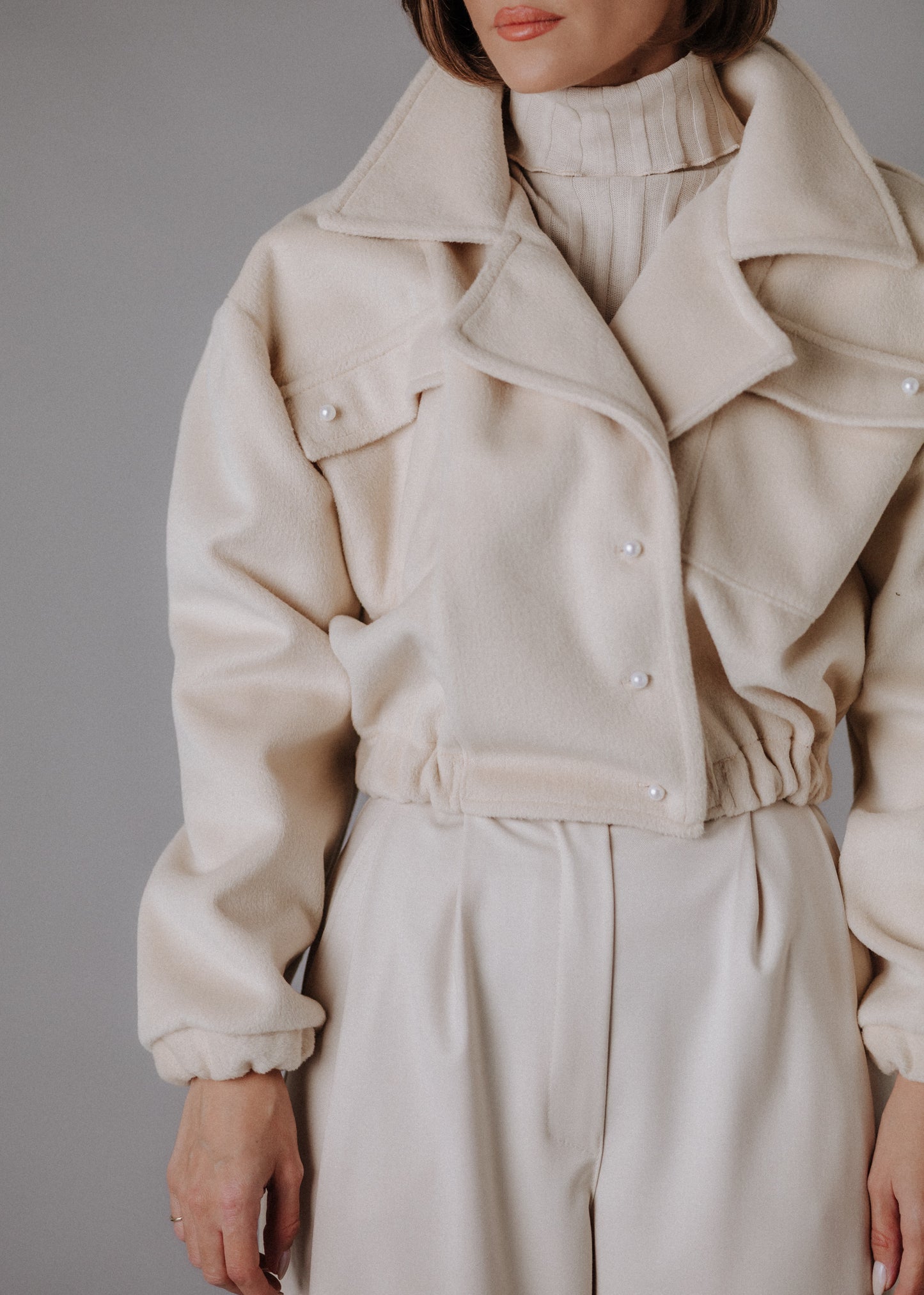 Bomber style fabric jacket