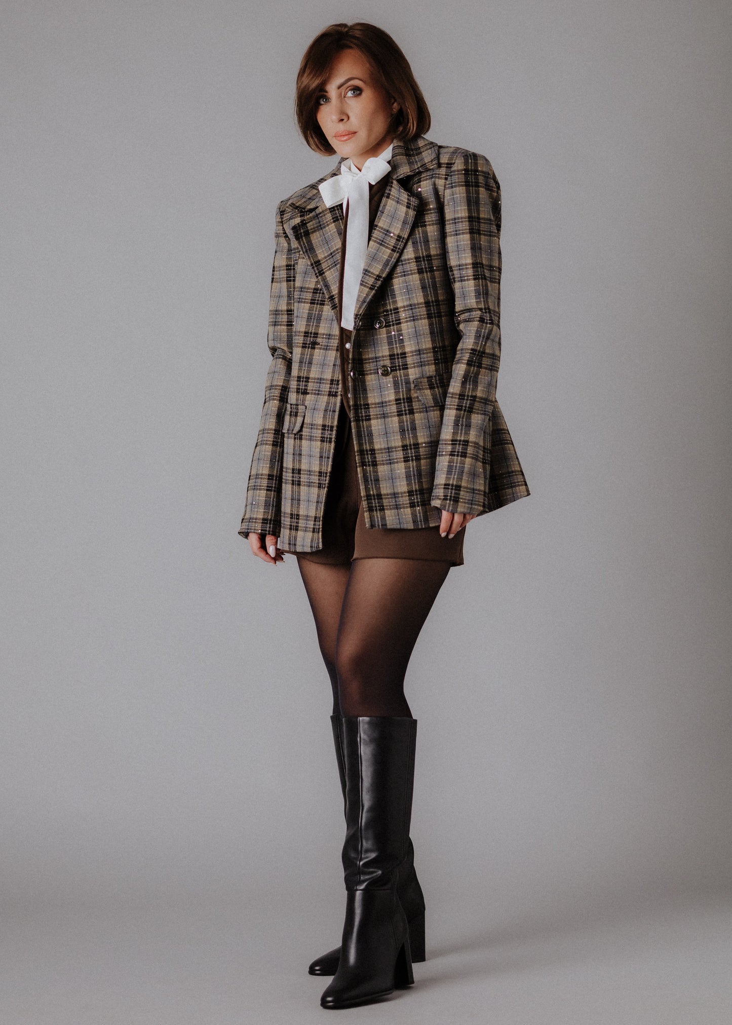 Gyapjúkeverék flitteres zakó