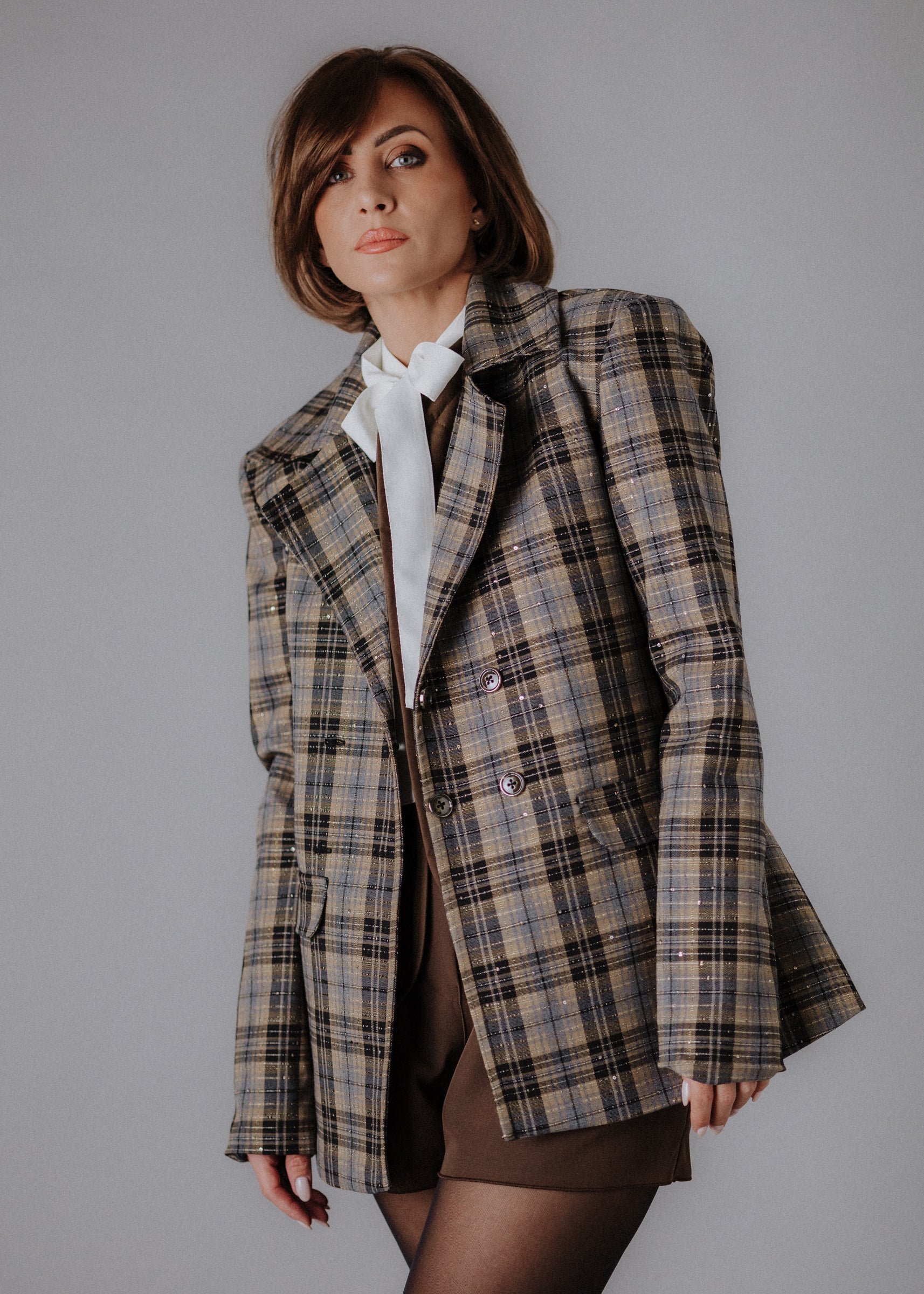 Wool blend sequin jacket