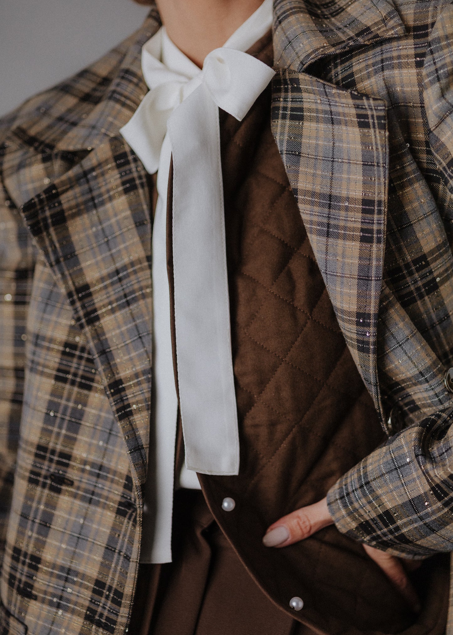 Gyapjúkeverék flitteres zakó