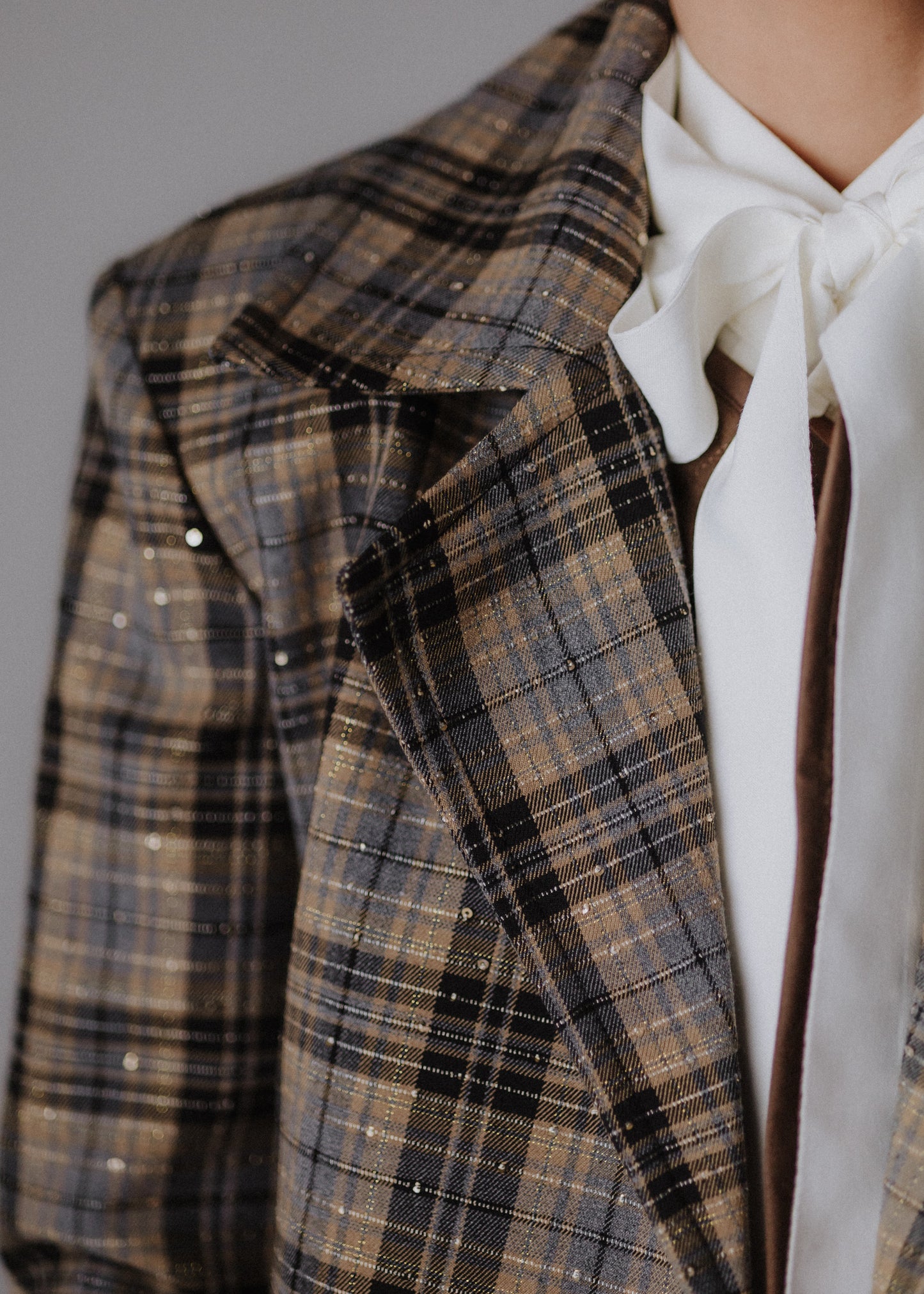 Gyapjúkeverék flitteres zakó