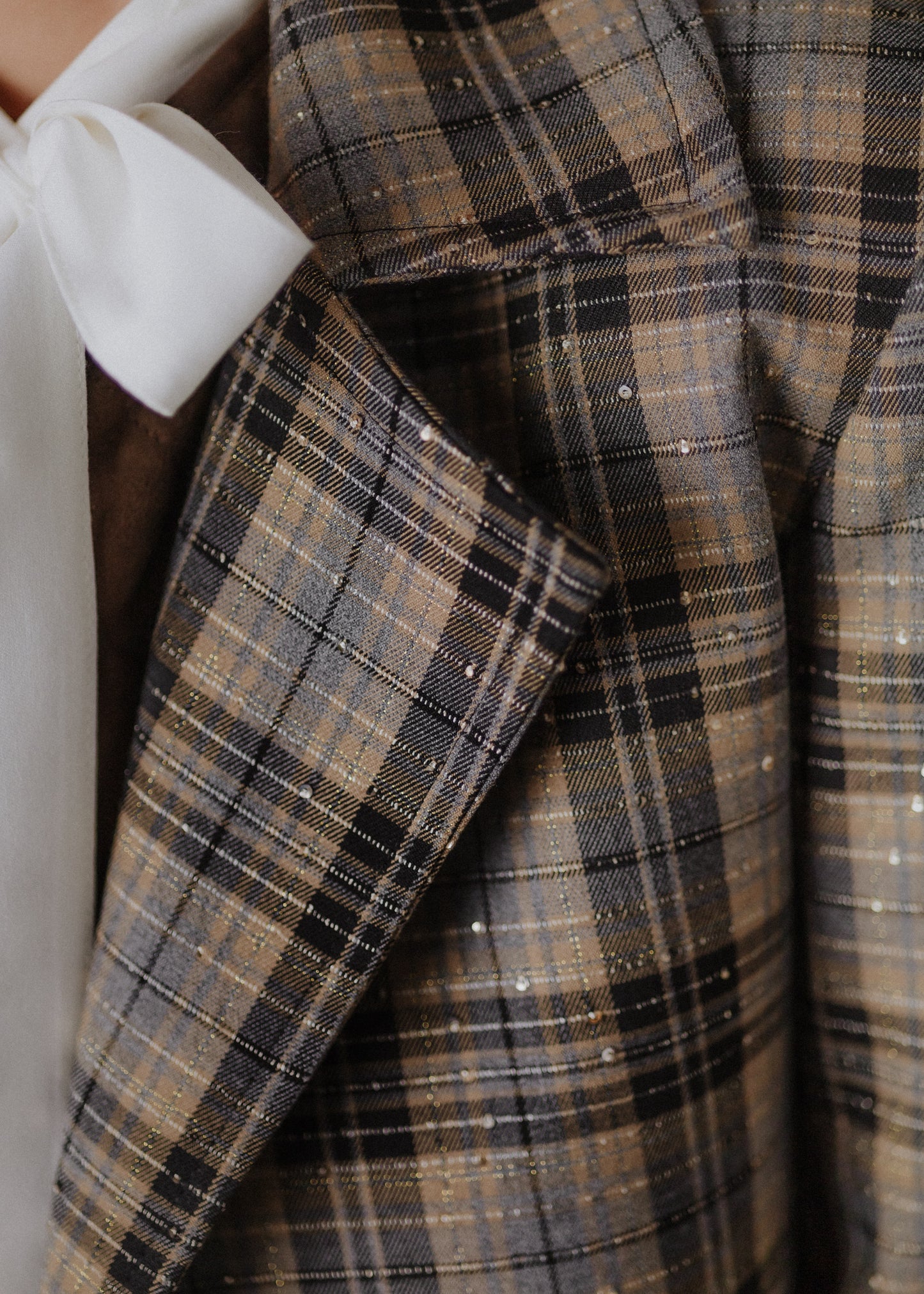 Gyapjúkeverék flitteres zakó